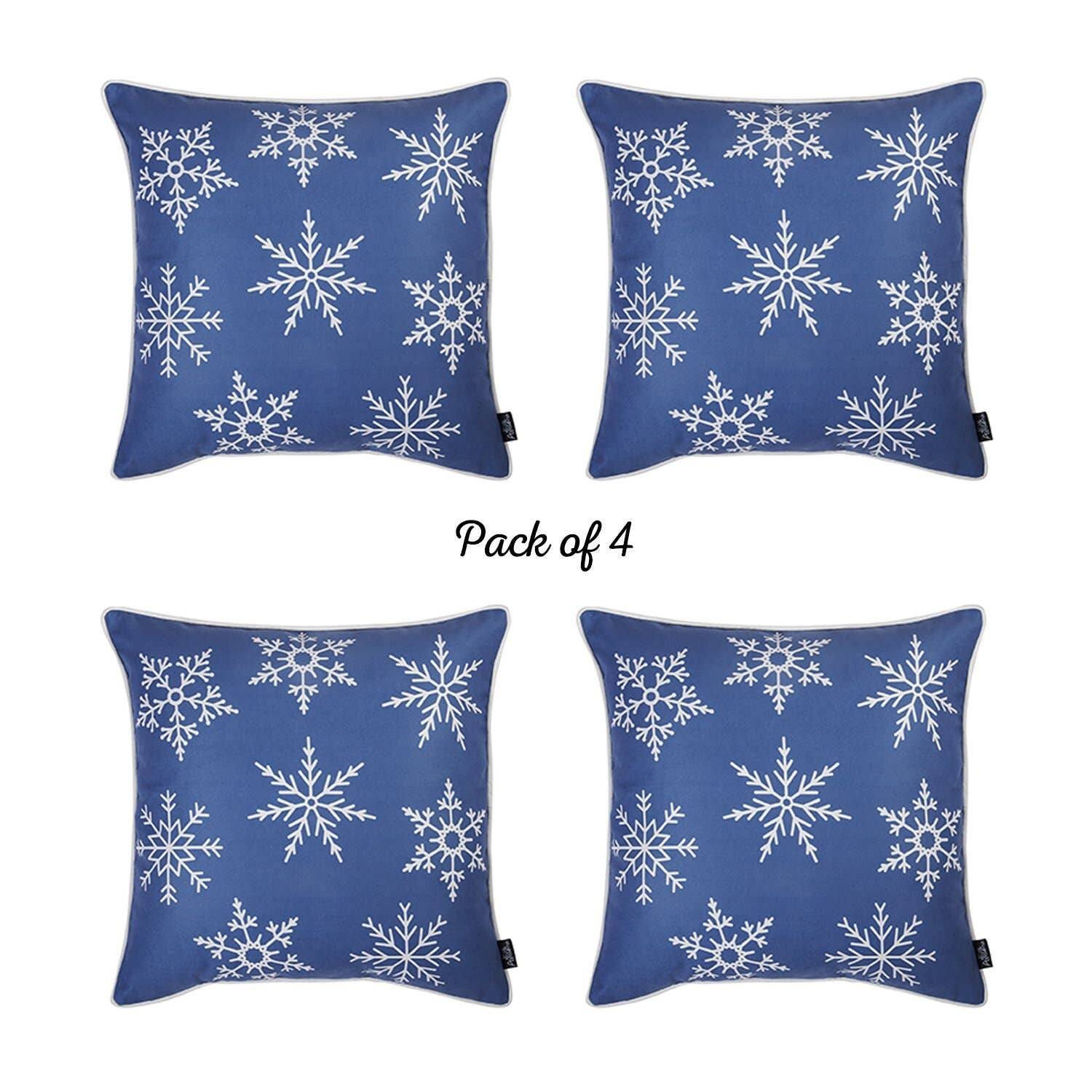 Christmas Snowflakes Throw Pillow Covers (Set of 4)