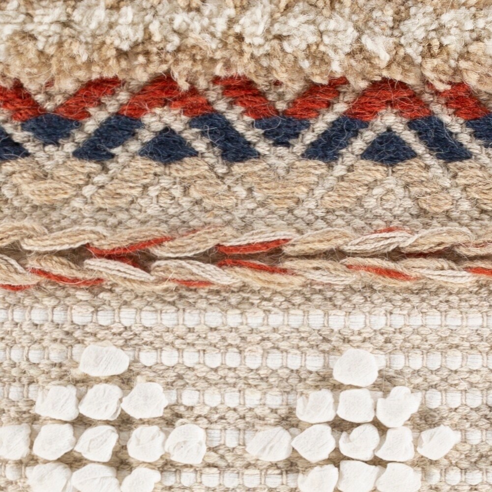 Fabia Handwoven Boho Textured Wool Throw Pillow