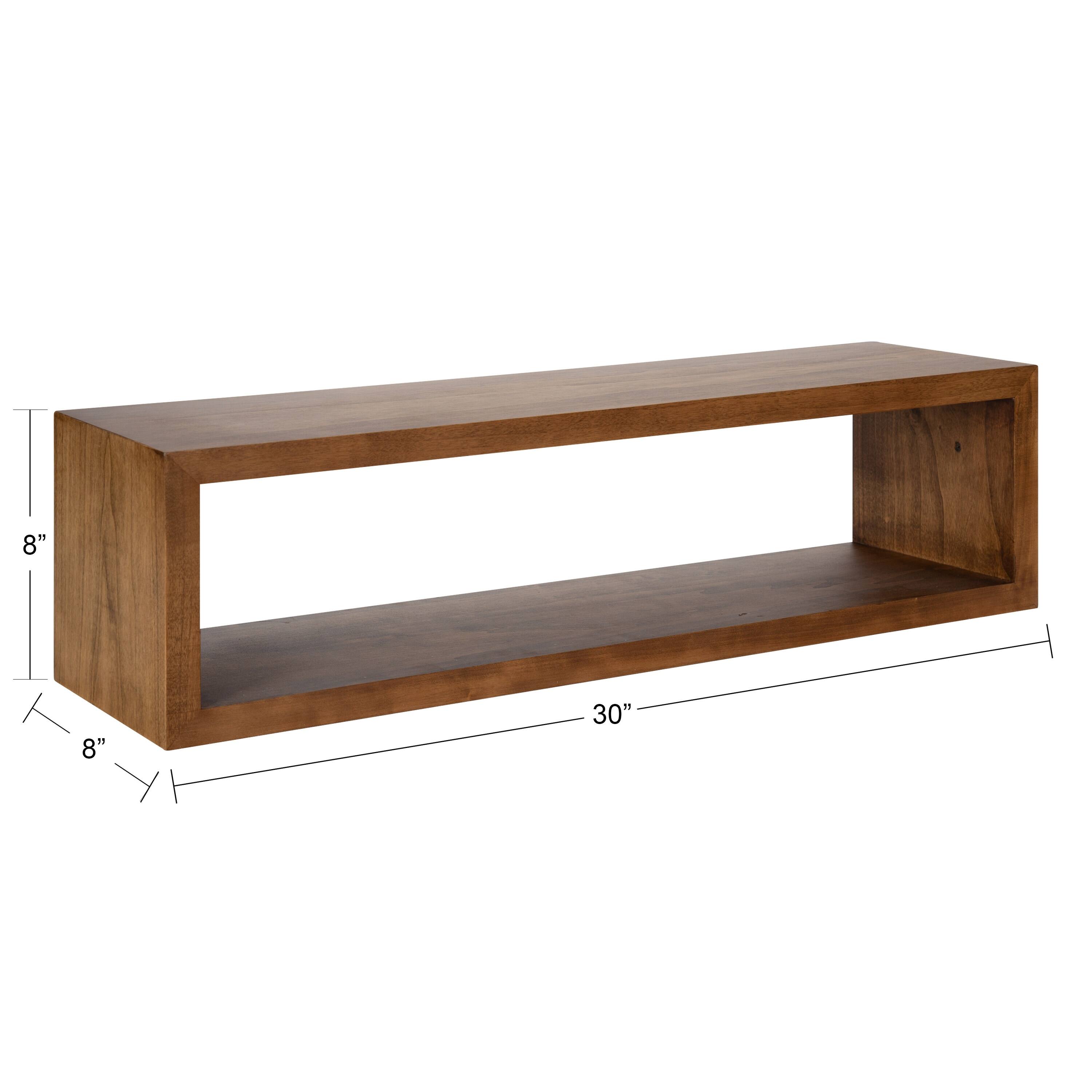 Kate and Laurel Holt Open Cubby Wooden Floating Wall Shelf