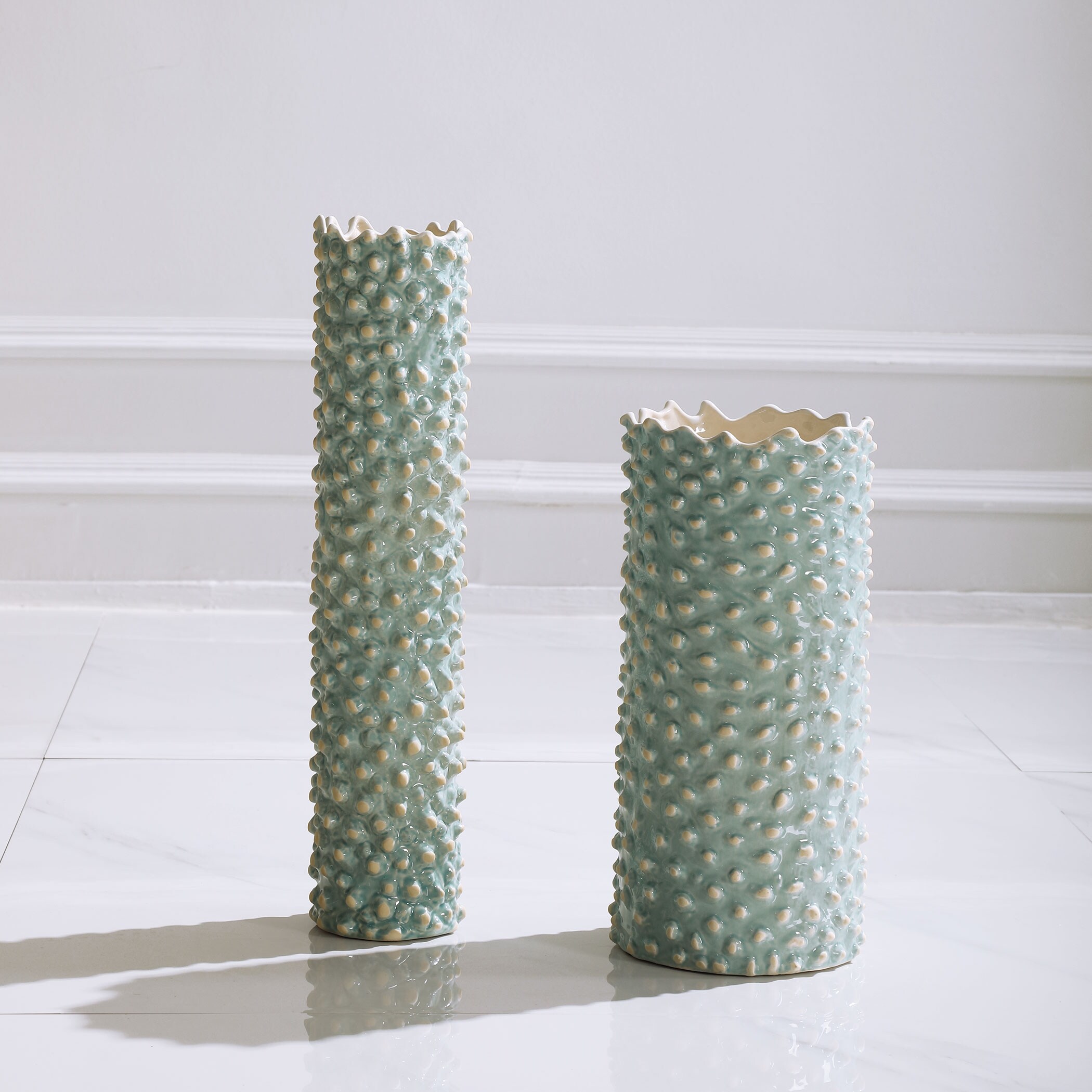 Uttermost Ciji Aqua Ceramic Vases (Set of 2)