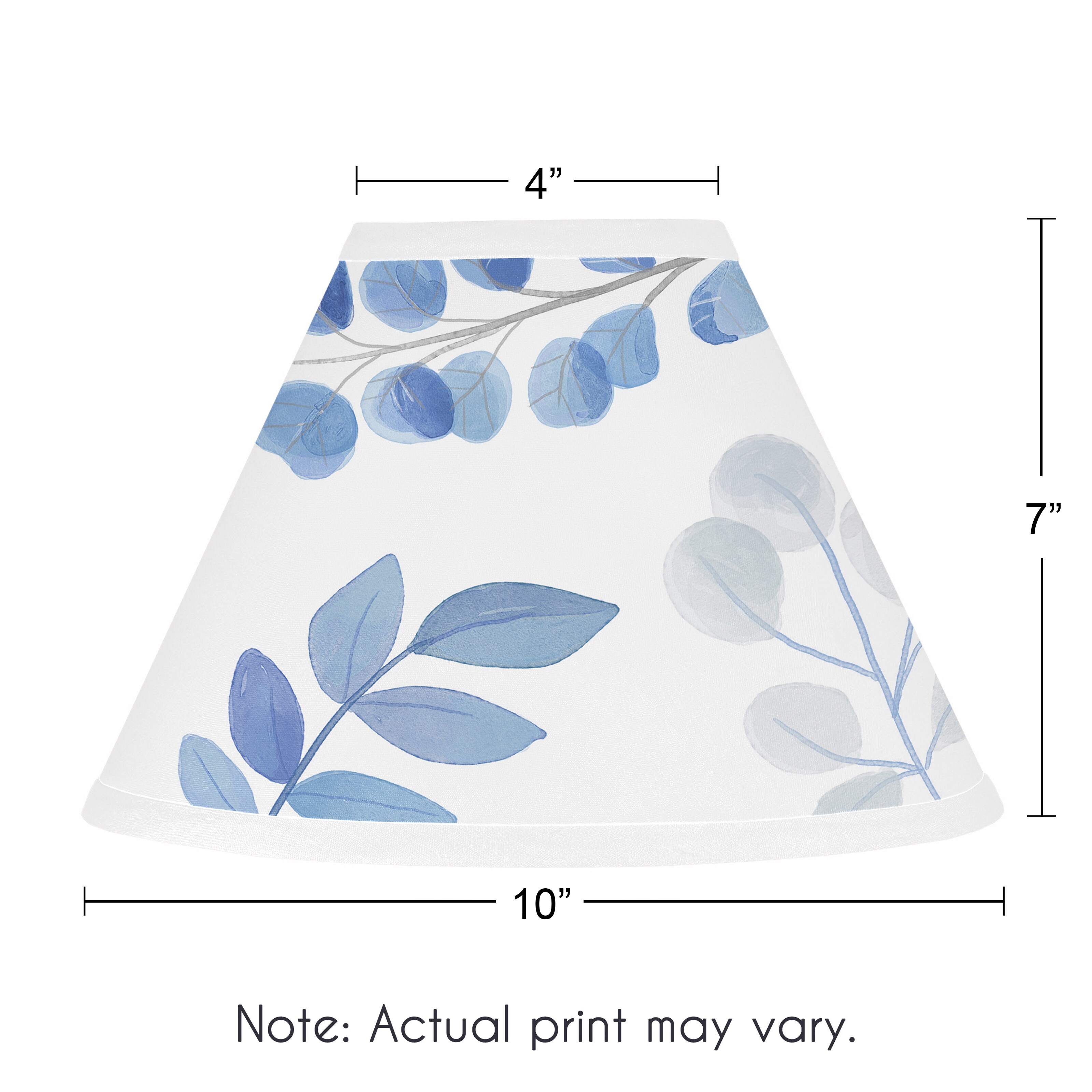 Floral Leaf Collection Lamp Shade - Blue Grey and White Boho Watercolor Botanical Flower Woodland Tropical Garden