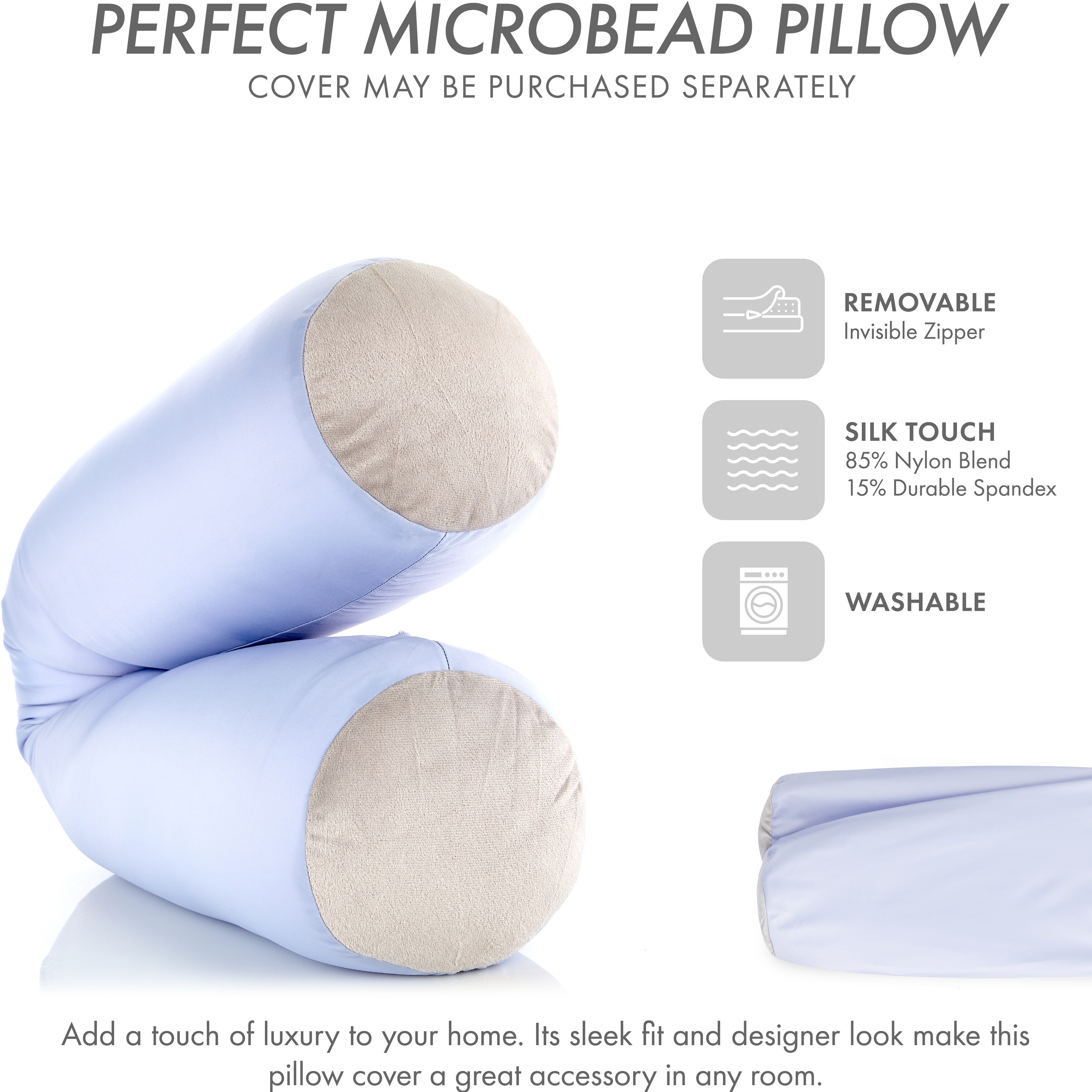 Straight Body Pillow, Premium Microbead,Side Sleeping / Pregnant Women