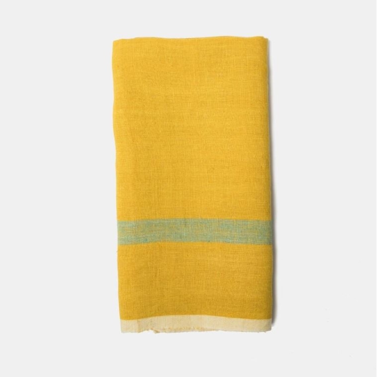 Laundered Linen Lime/Aqua Towels 20x30 - Set of 2