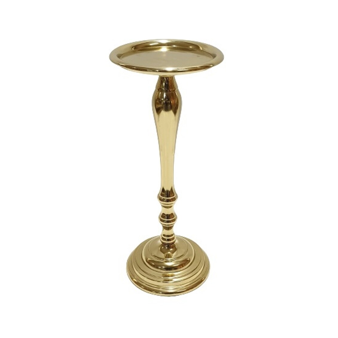 Jiallo Antique Gold Pillar Candle Holder 12"
