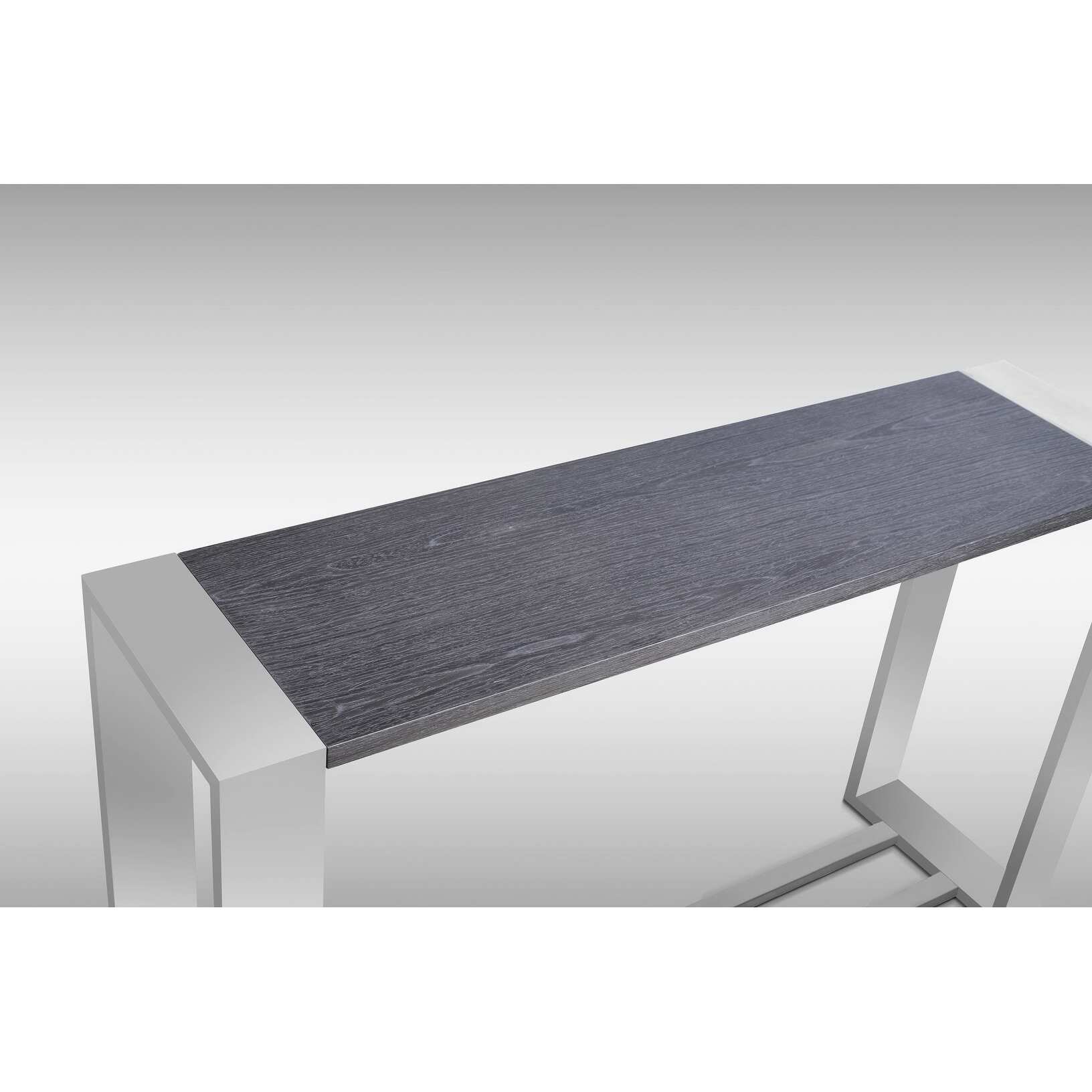 Modrest Fauna Modern Grey Elm & Stainless Steel Console Table