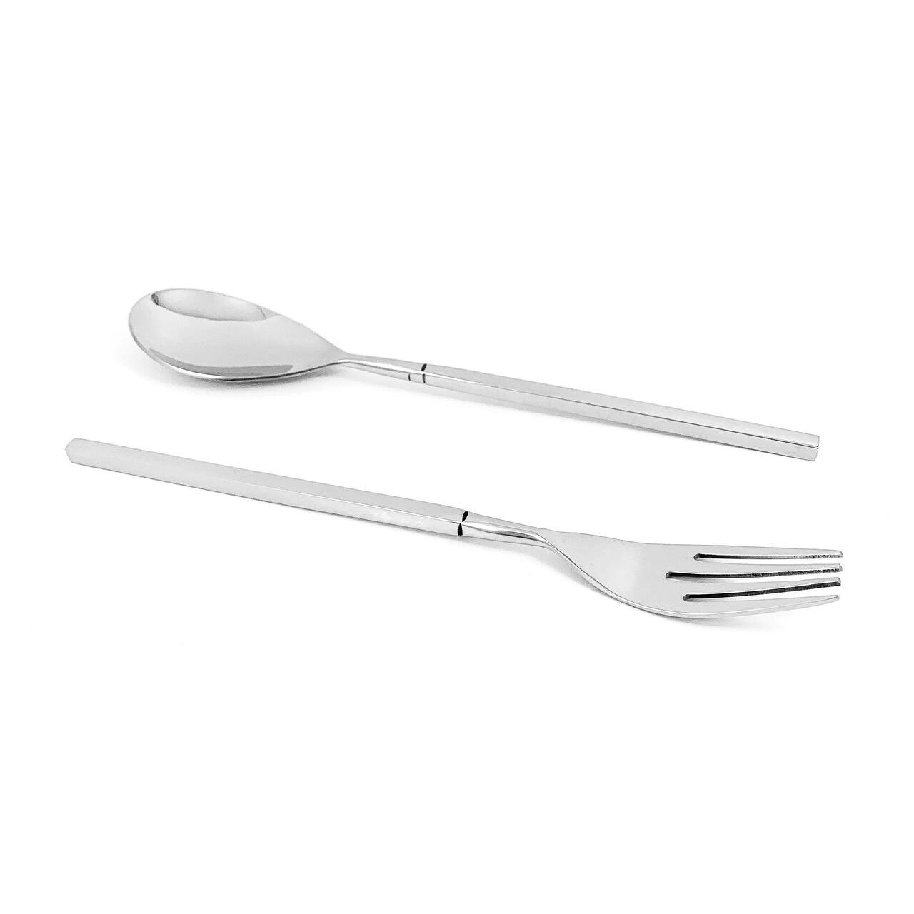 Vibhsa Stainless Steel Salad Fork and Dessert Spoon Set of 12