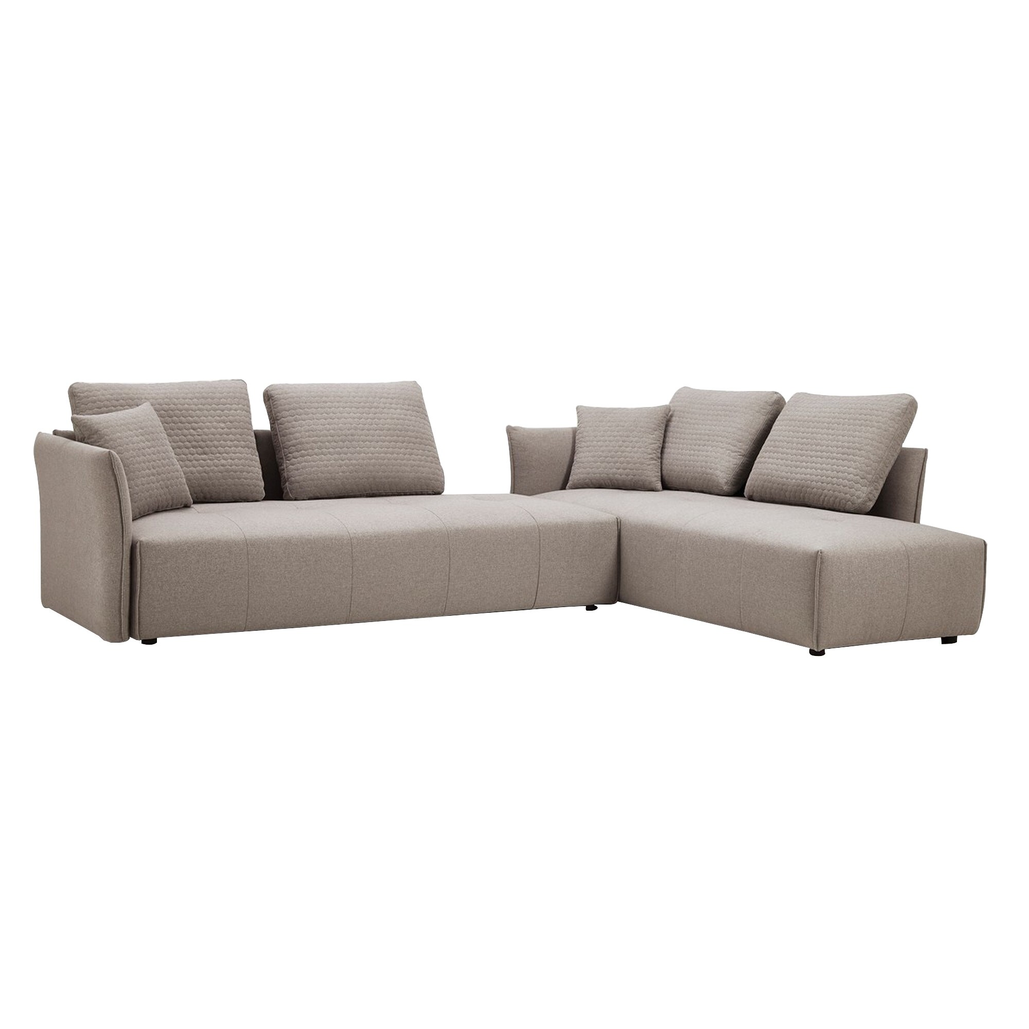 Fabric Upholstered Modular Sectional Sofa Bed, Light Gray