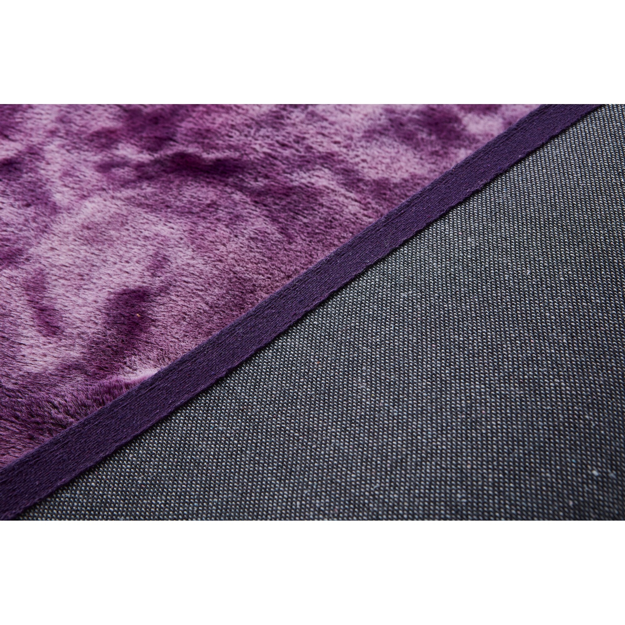 Amore Shag Collection Purple Textured Area Rug, 5' x 8' - 5' X 7'
