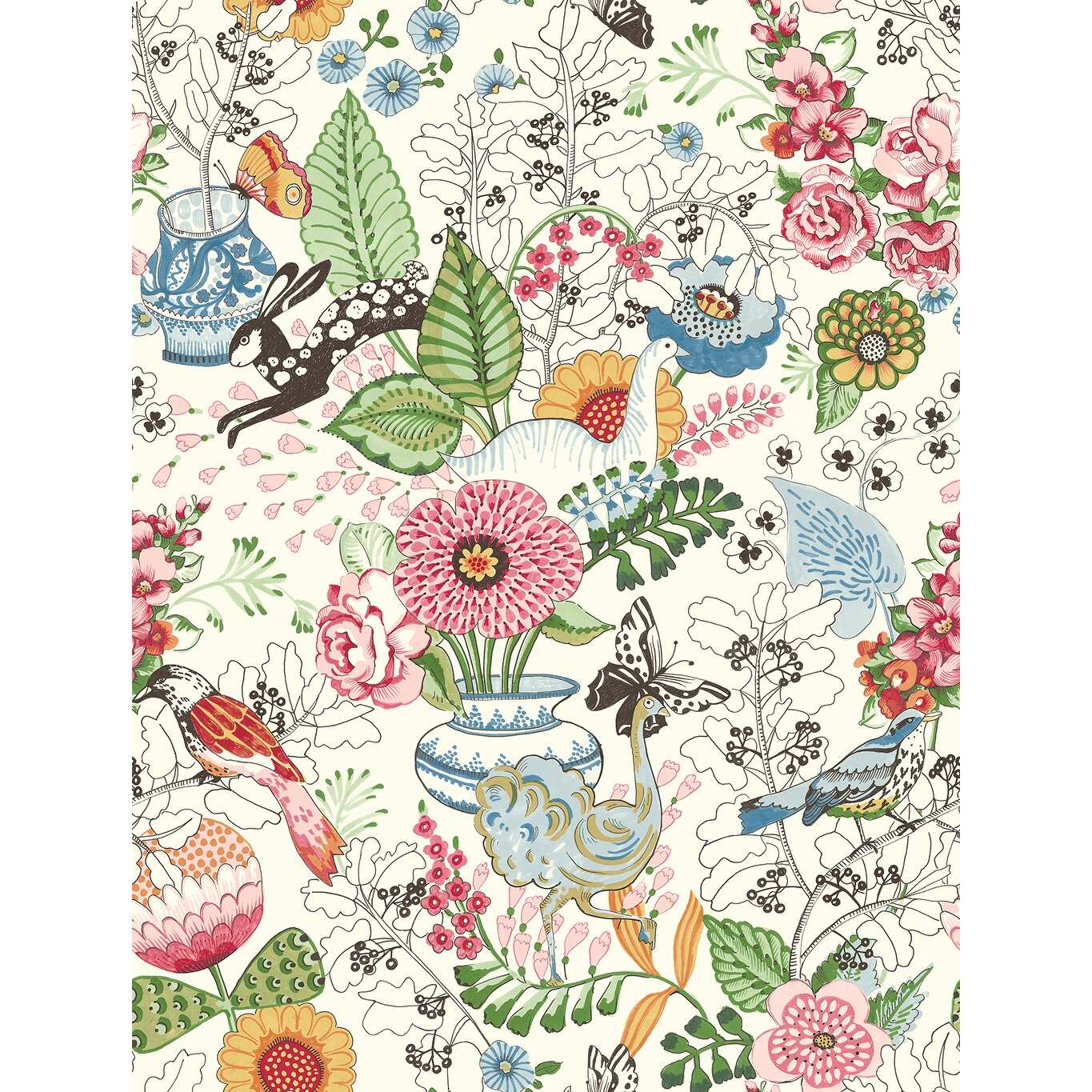 Adams Multicolor Fauna Wallpaper