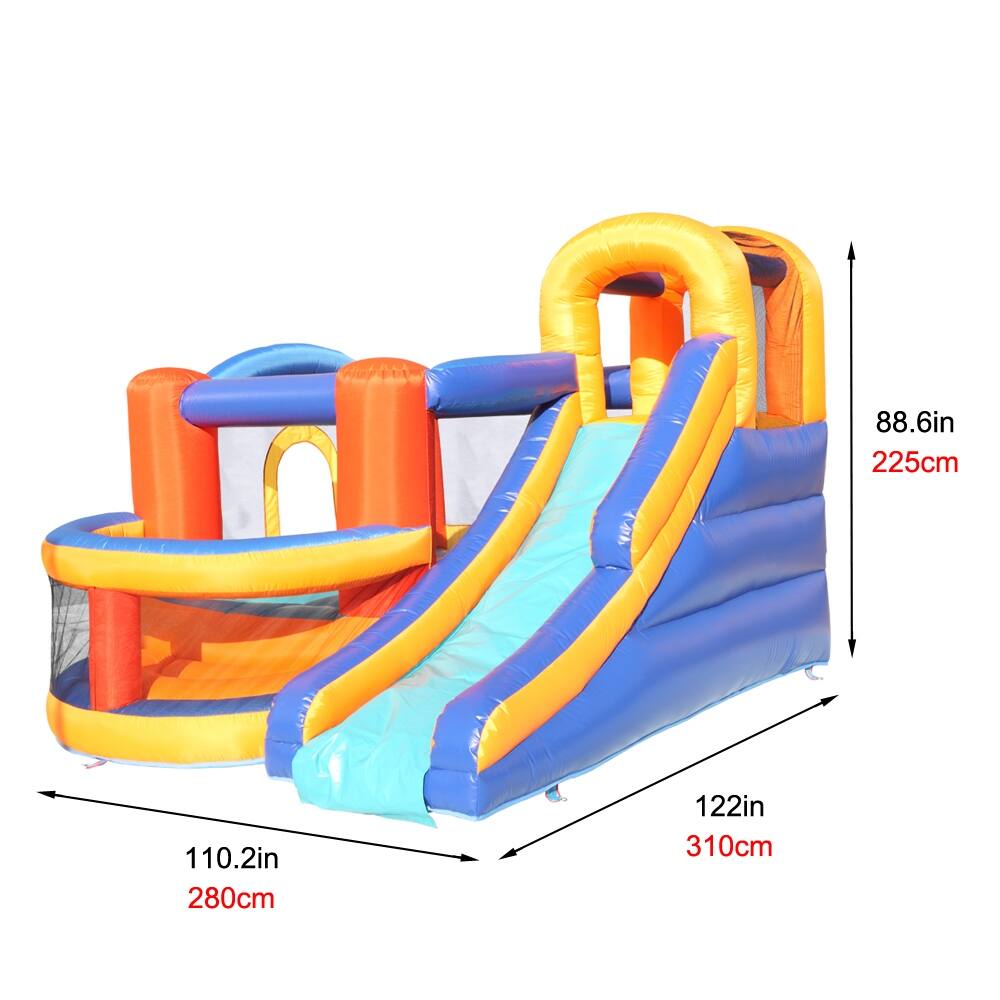 Inflatable Bounce House Slide Bouncer with Basketball Hoop Climbing Wall - Not including blower