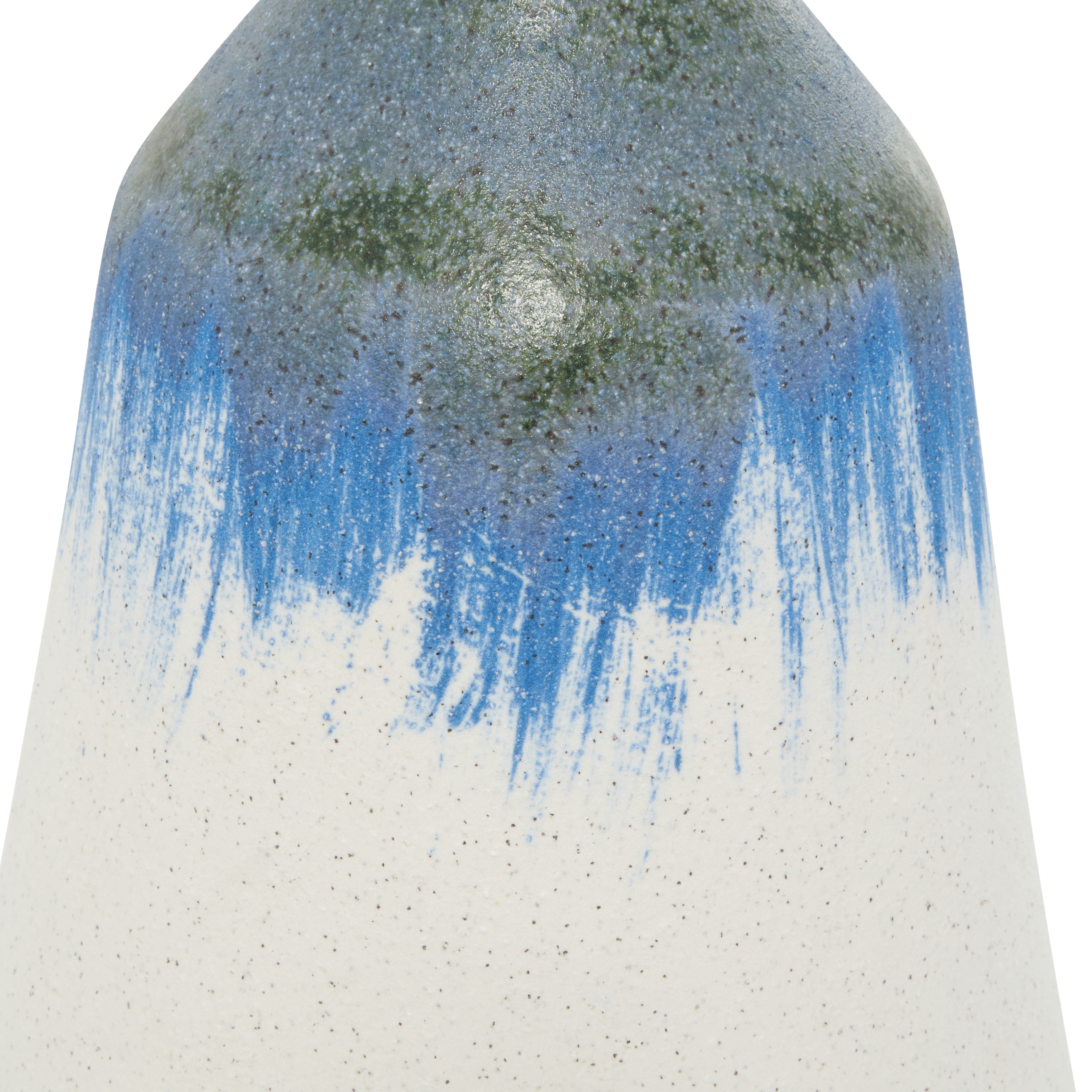 The Novogratz White Ceramic Handmade Vase with Dripping Effect