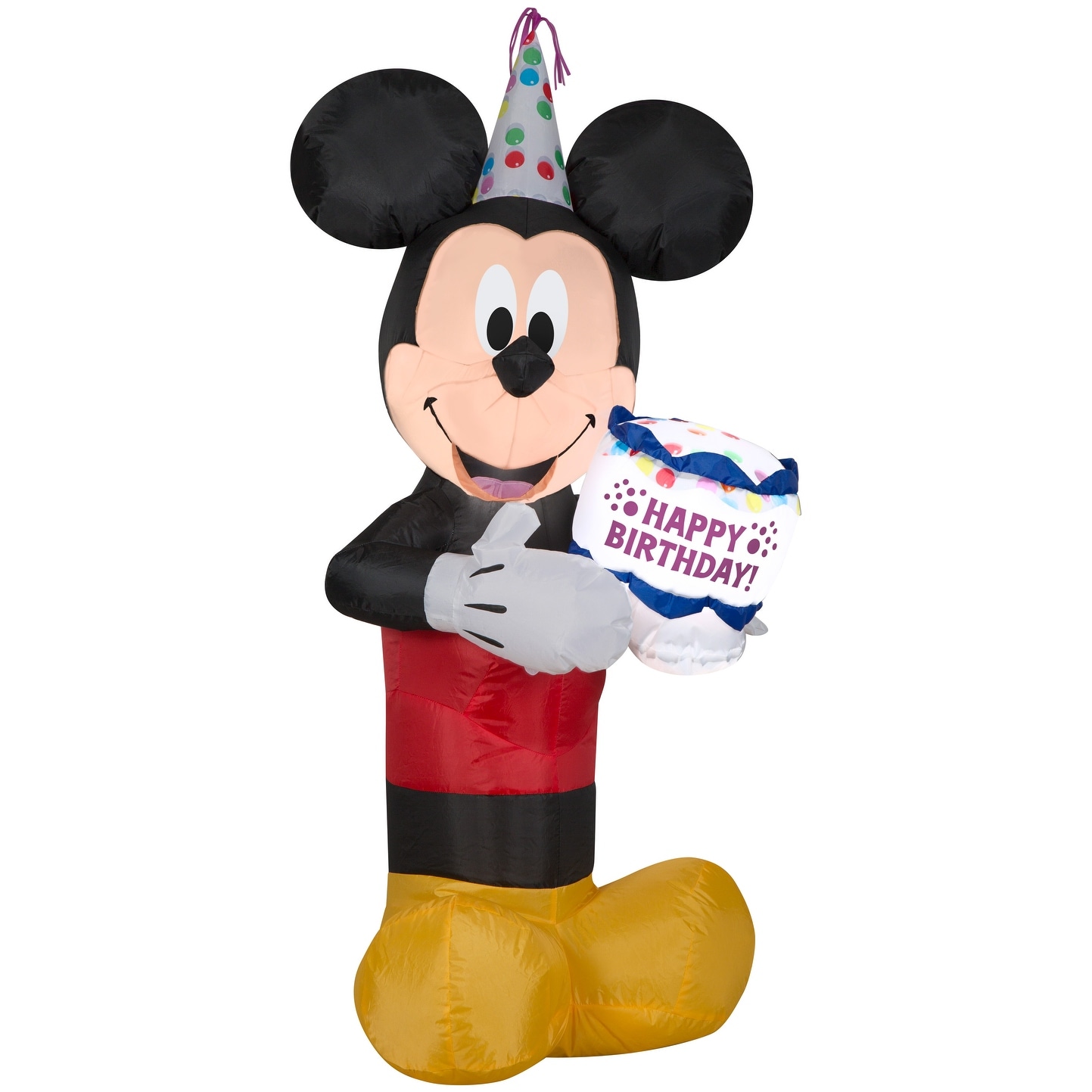 Gemmy Airblown Inflatable Birthday Party Mickey Mouse with Cake, 3.5 ft Tall, black - 42.13x17.72x20.47