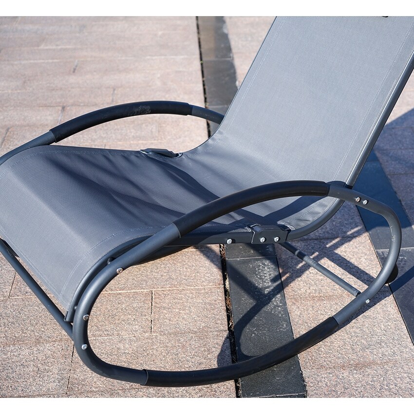 Moda Sunshine Iron Oval Base Rocking Lounge Chair Single with Pillow