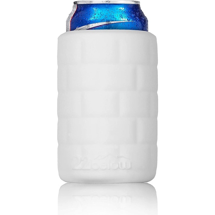 22below - Standard Can Flexible Soft Touch Silicone Insulated Cooler - Arctic White - 8.1 x 5.1 x 3.4 inches