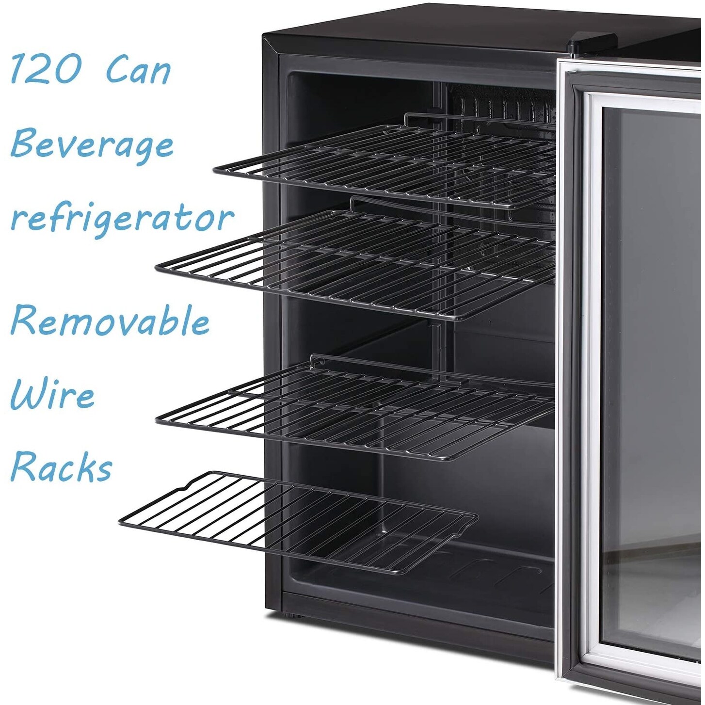 Beverage Refrigerator Cooler-145 Can Mini Fridge Clear Front - 4.5 cu.ft