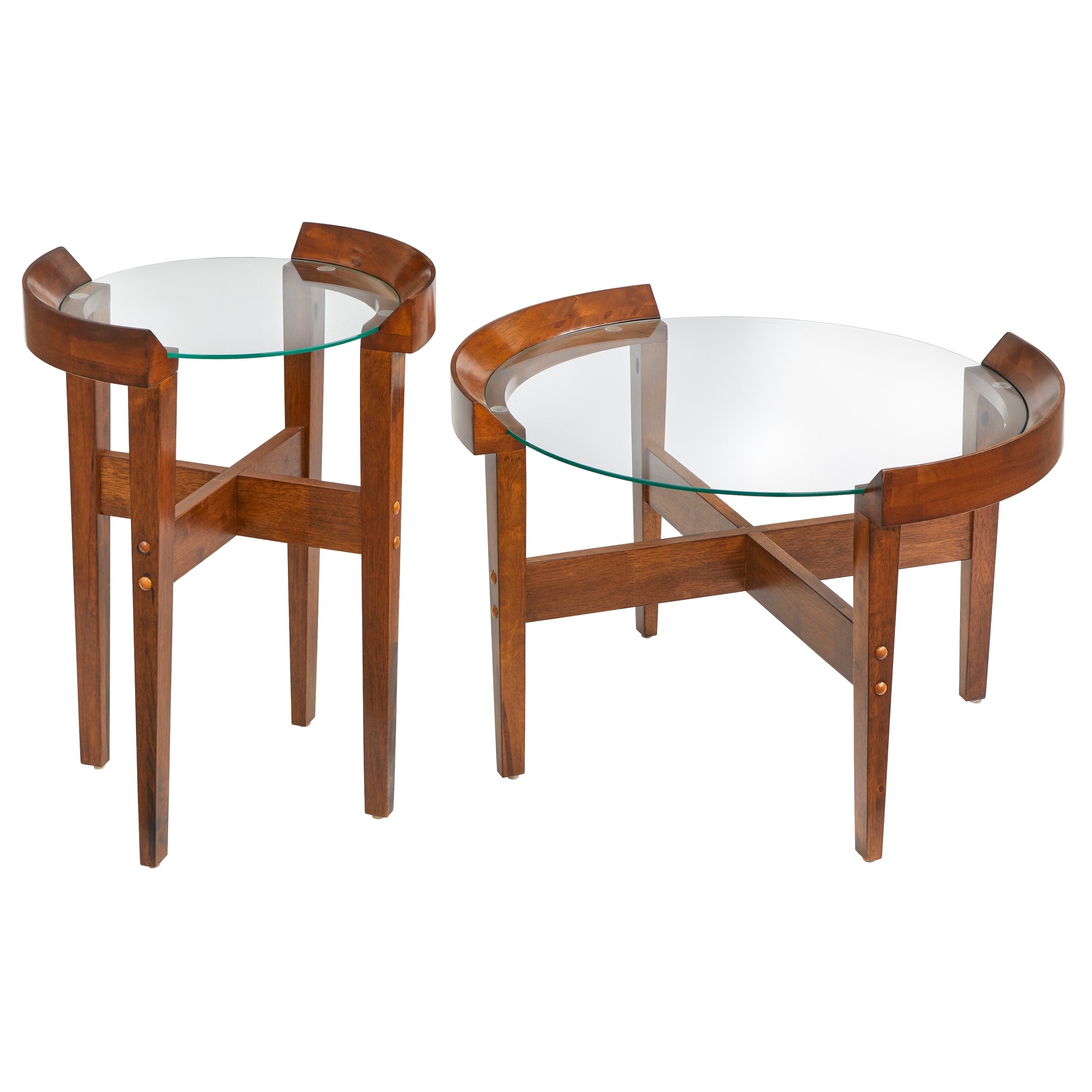 Lifestorey Dayton Solid Wood Coffee and End Table Set - Set of 2