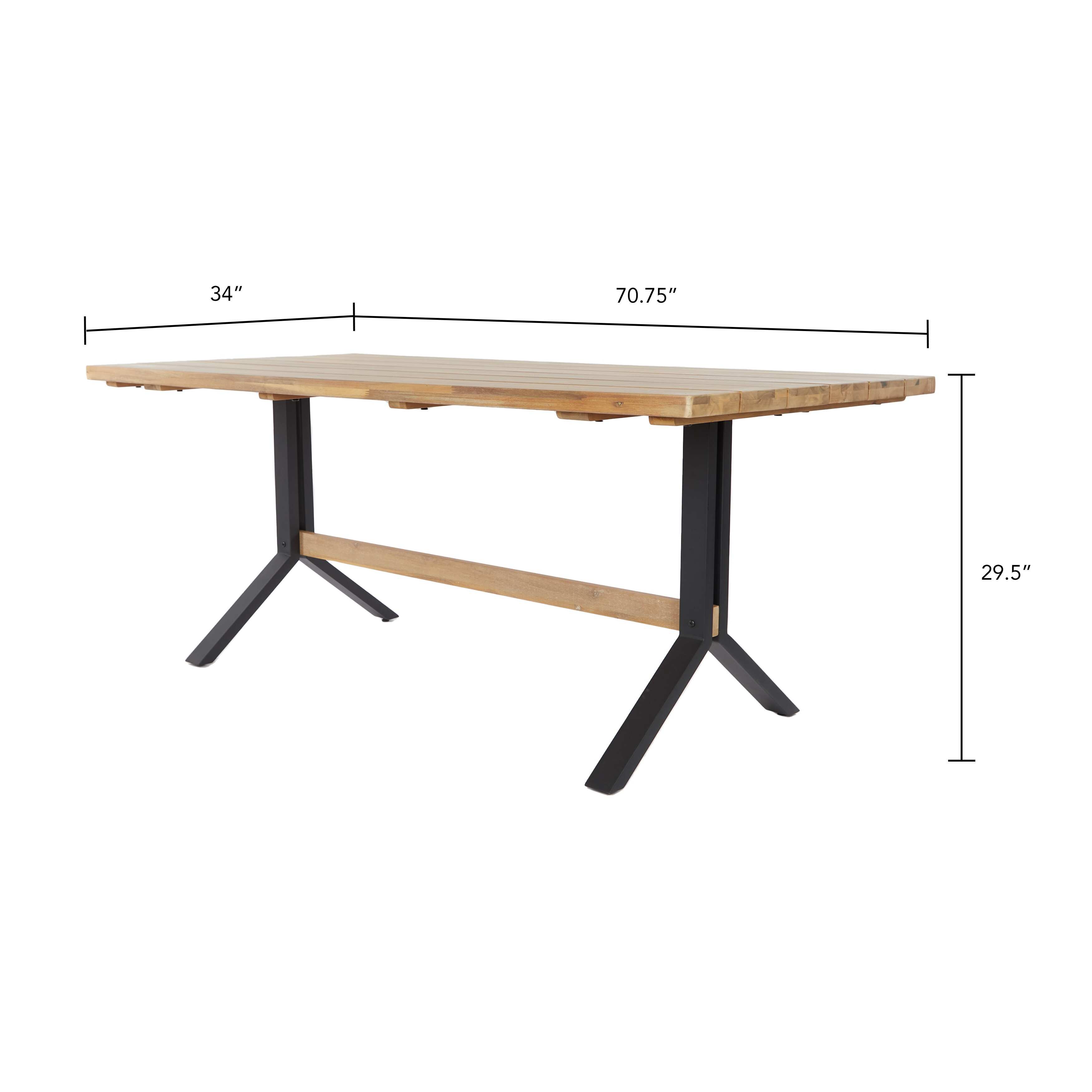 SEI Furniture Shenley Weather-Resistant Natural Wood Dining Table