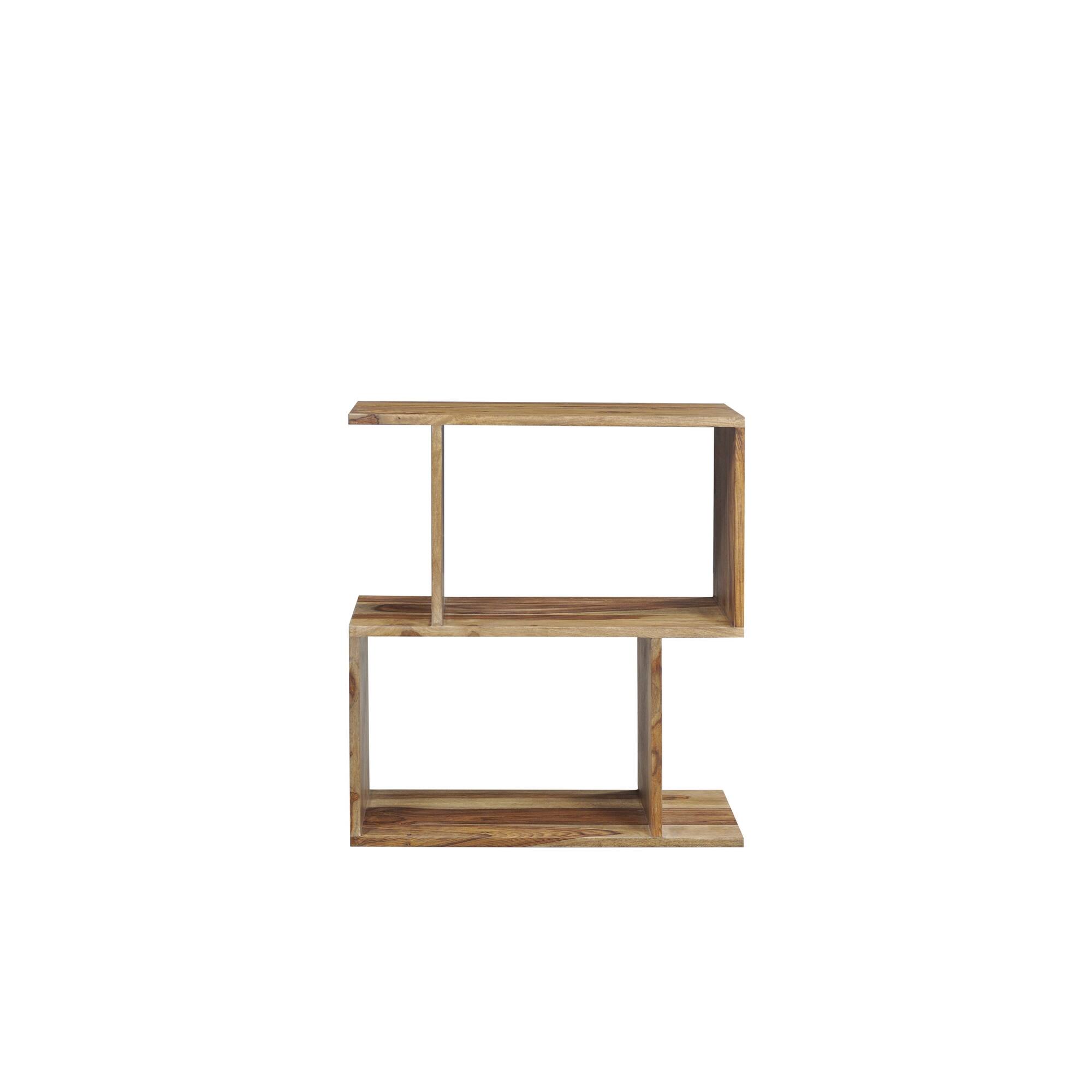 Porter Designs Urban Solid Sheesham Wood 2-Tier Bookcase, Natural