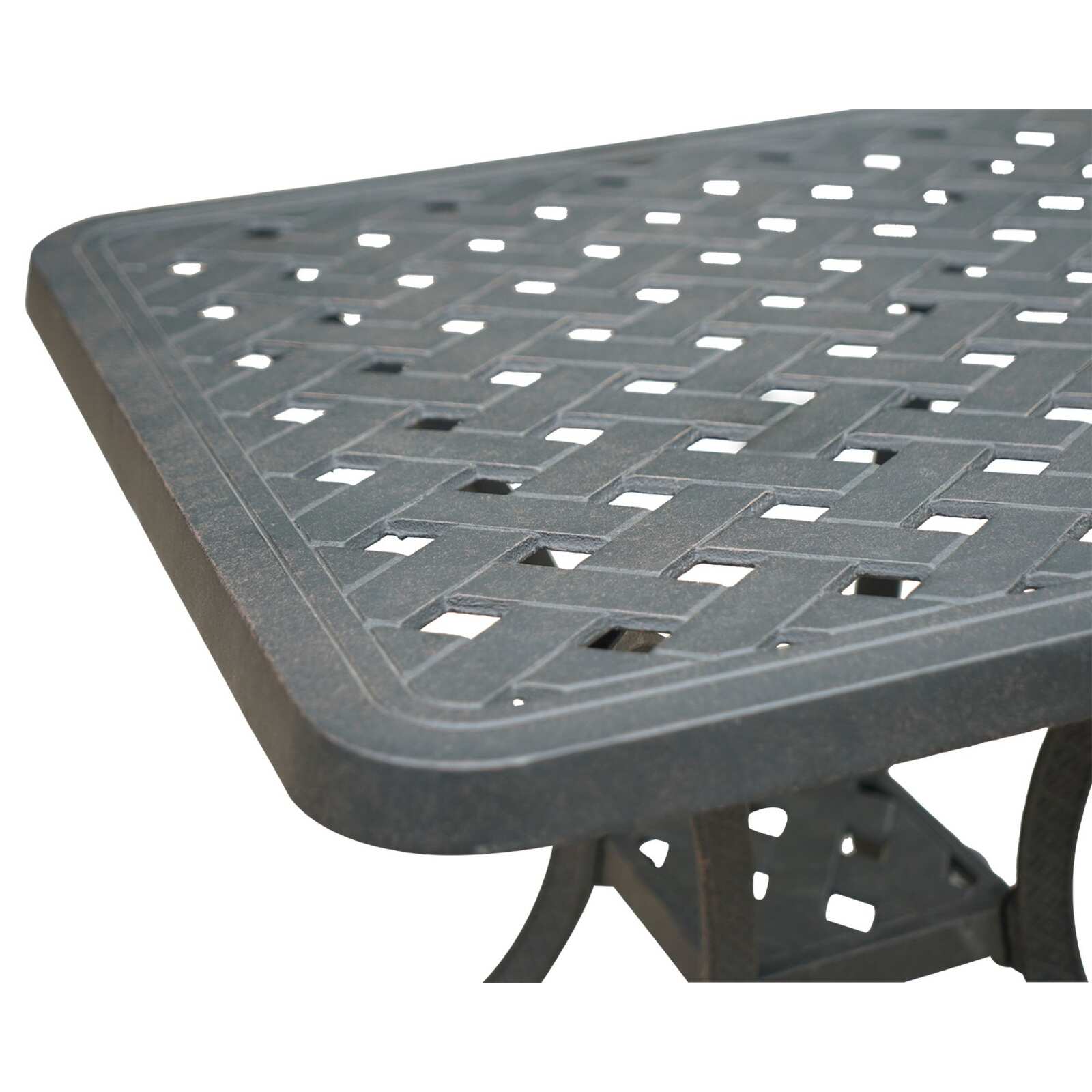 Clihome 18 in. High Square Cast Aluminum Outdoor End Table
