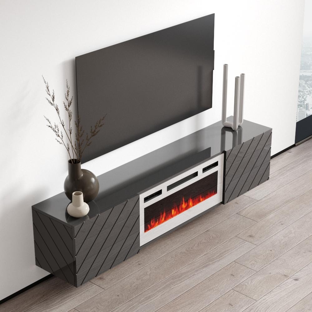 Luxe WH-EF Wall Mounted Electric Fireplace Modern 72" TV Stand