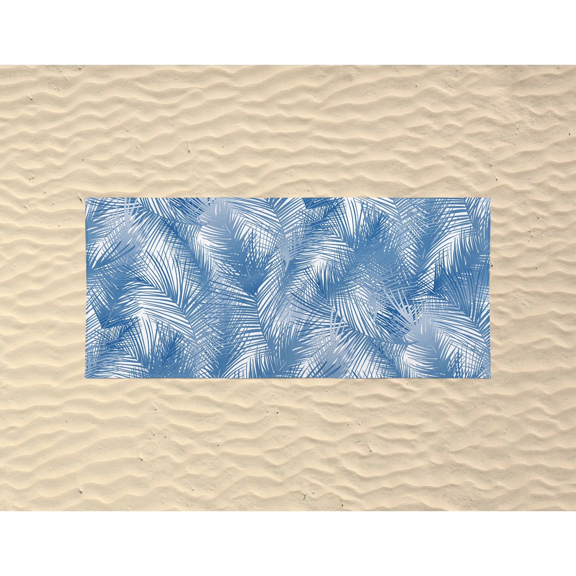PALM CHEER BLUE Beach Towel By Terri Ellis - 36" x 72"