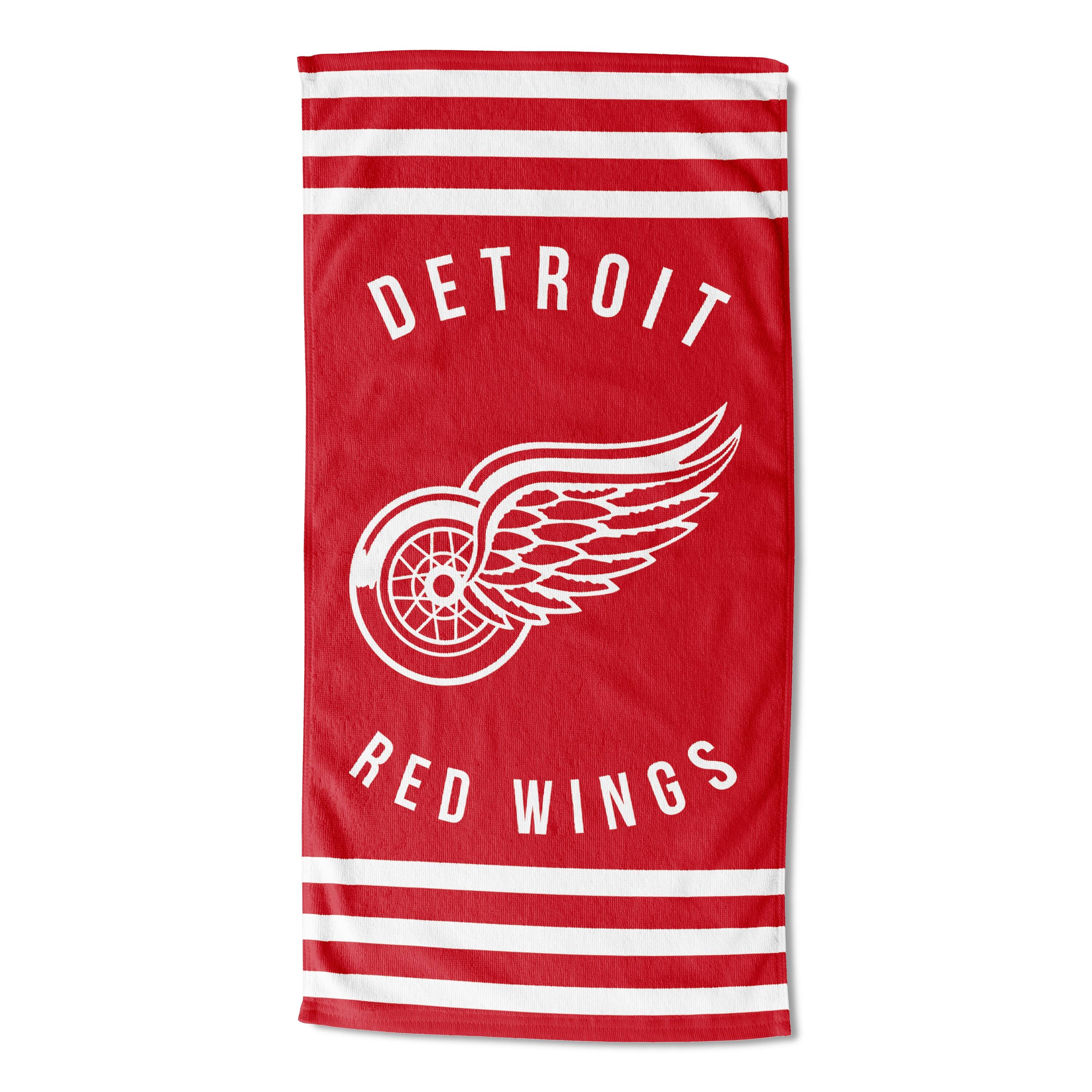 NHL 620 Red Wings Stripes Beach Towel - 30x60