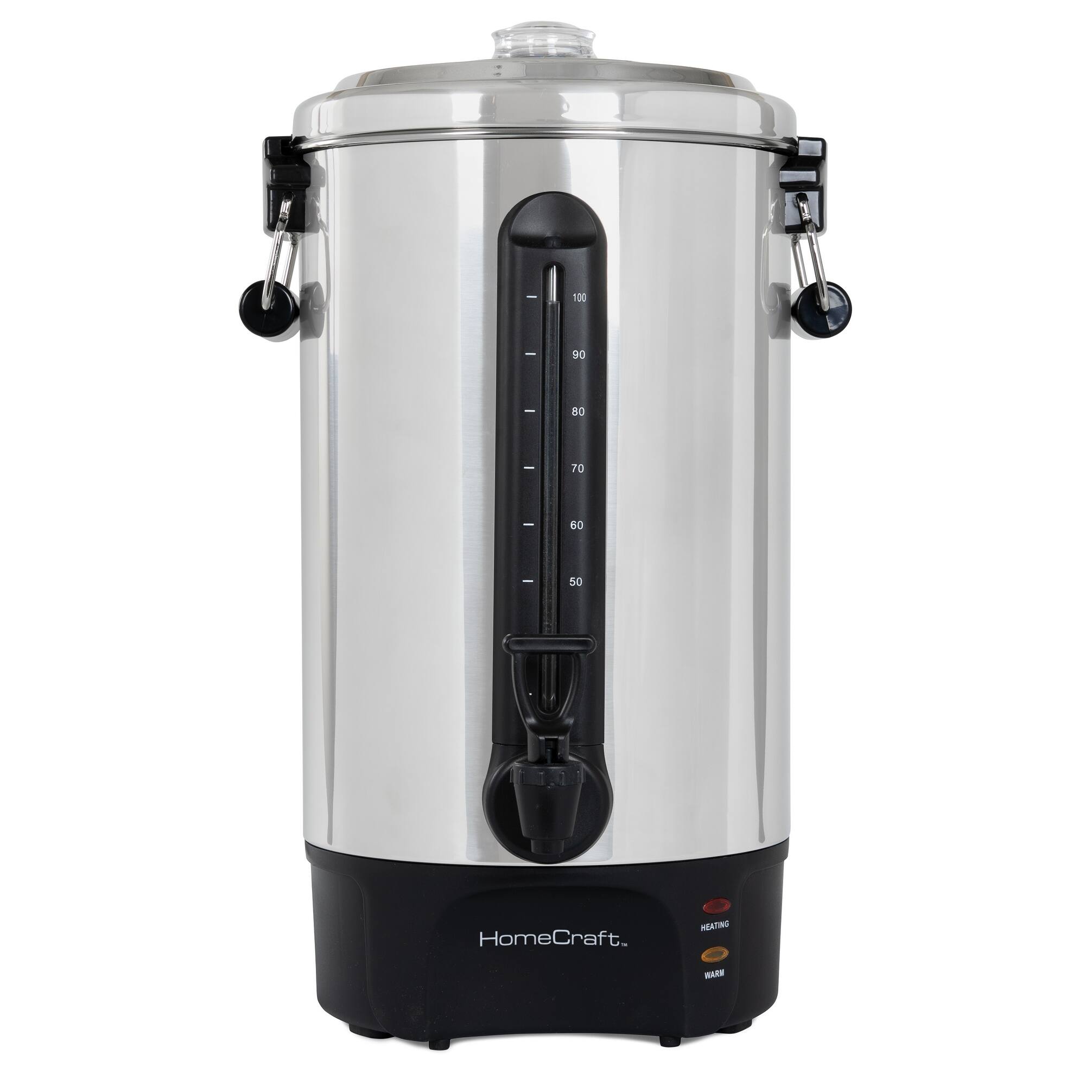 HomeCraft Quick-Brewing 1500-Watt Automatic 100-Cup Coffee Urn, Stainless Steel