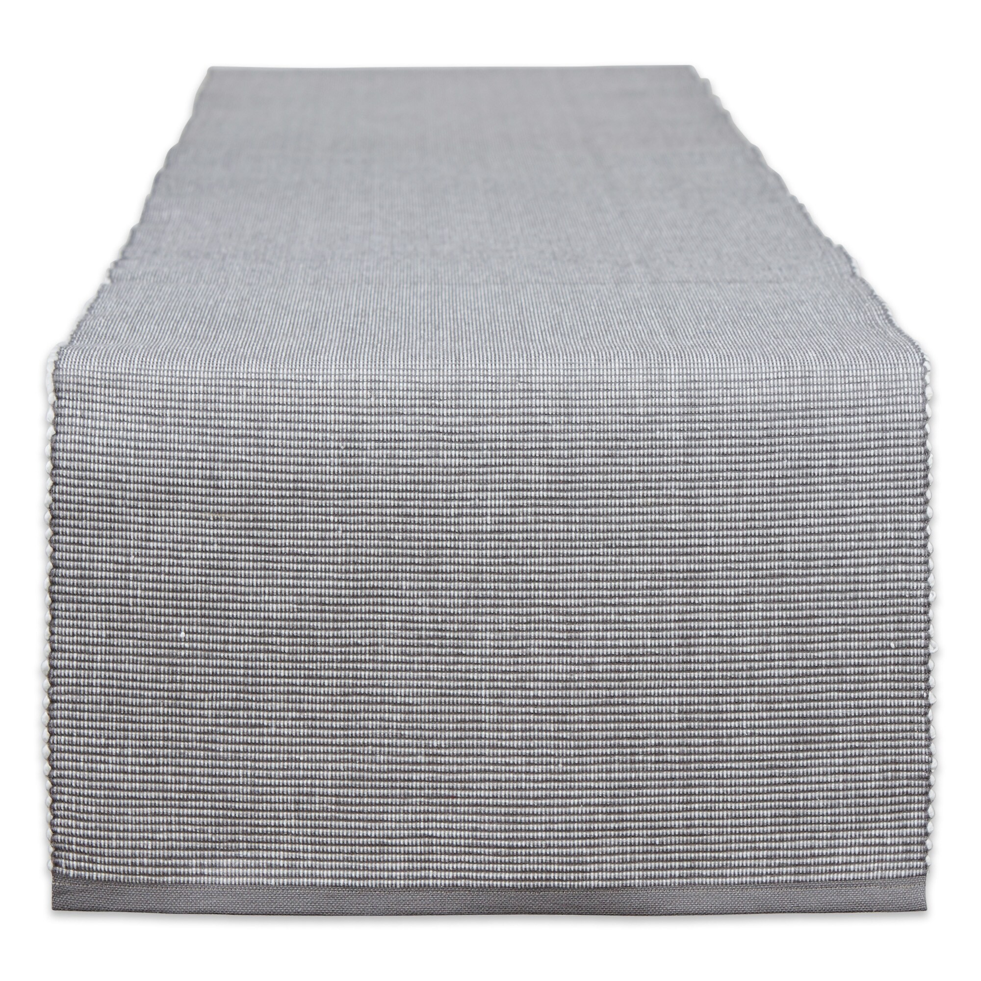 13" x 72" Gray and White 2-Tone Ribbed Table Runner