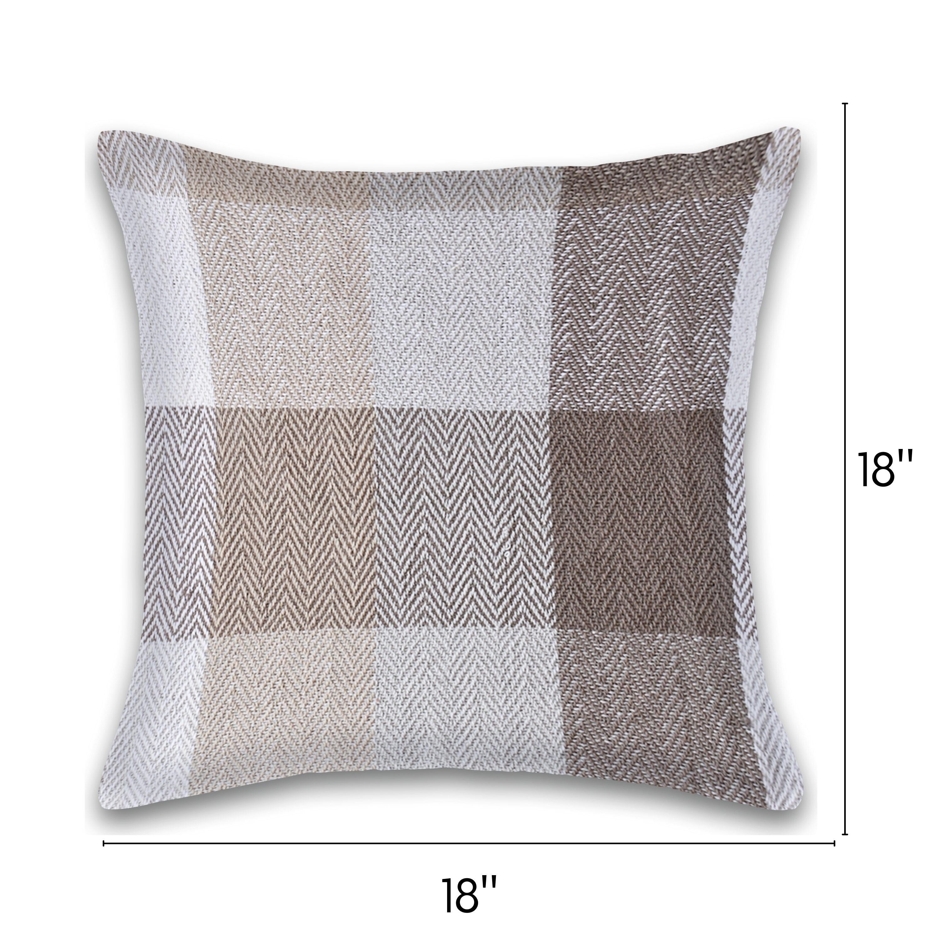 Fabstyles Herringbone Check Set of 2 Cotton Throw Pillows