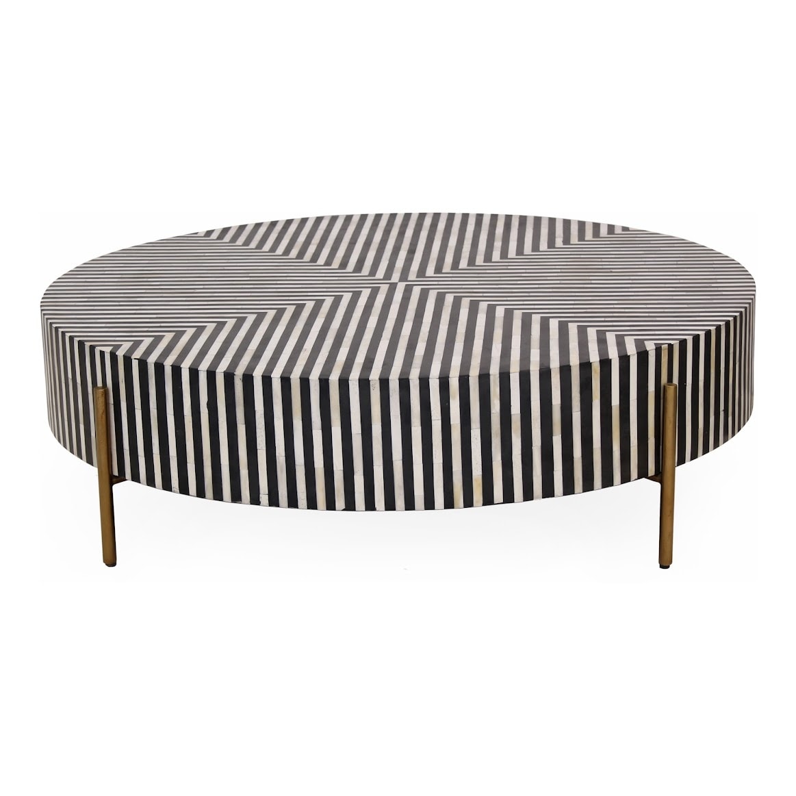 Aurelle Home Chalet Art Deco Black and White Coffee Table