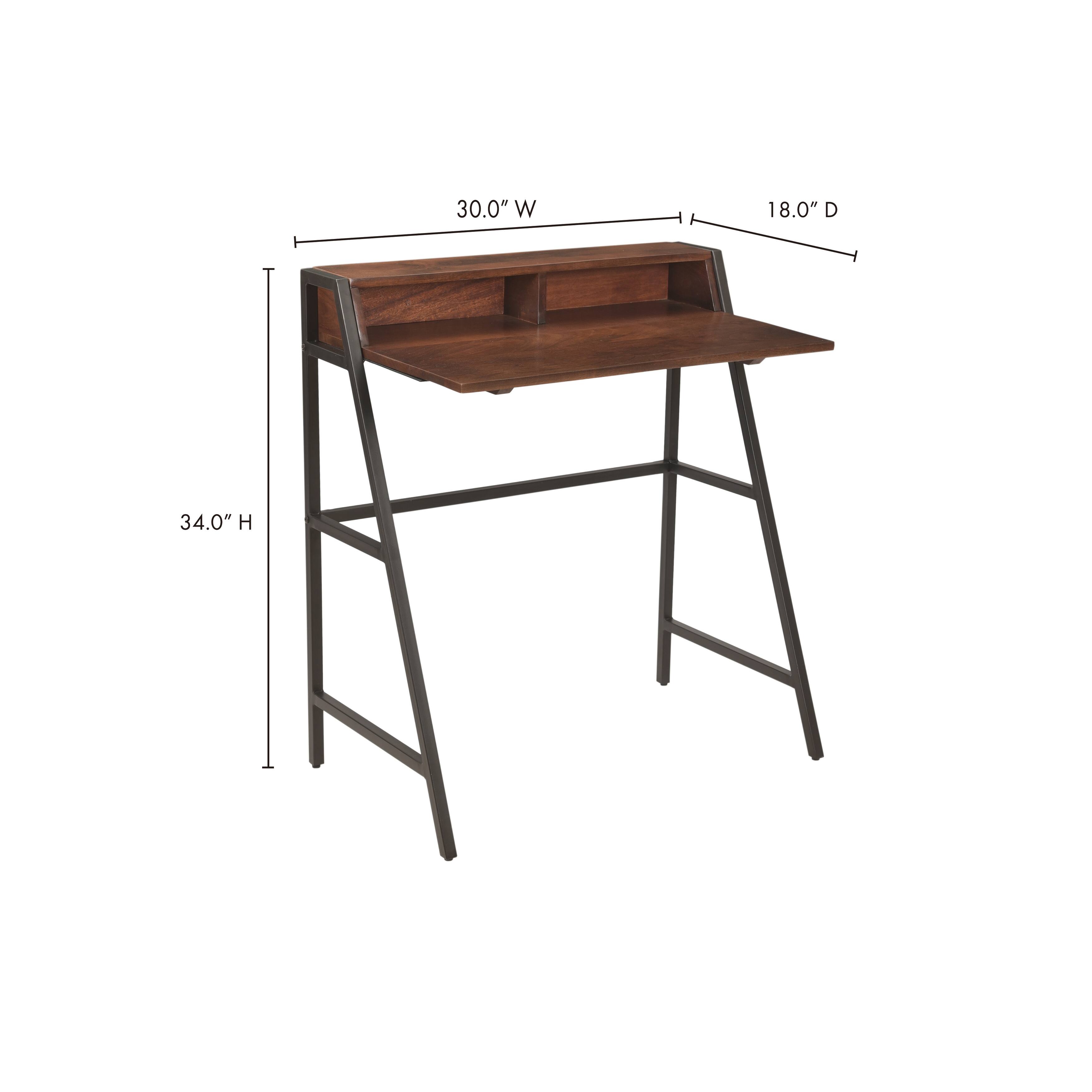 Aurelle Home Modern Solid Acacia Wood & Metal Desk