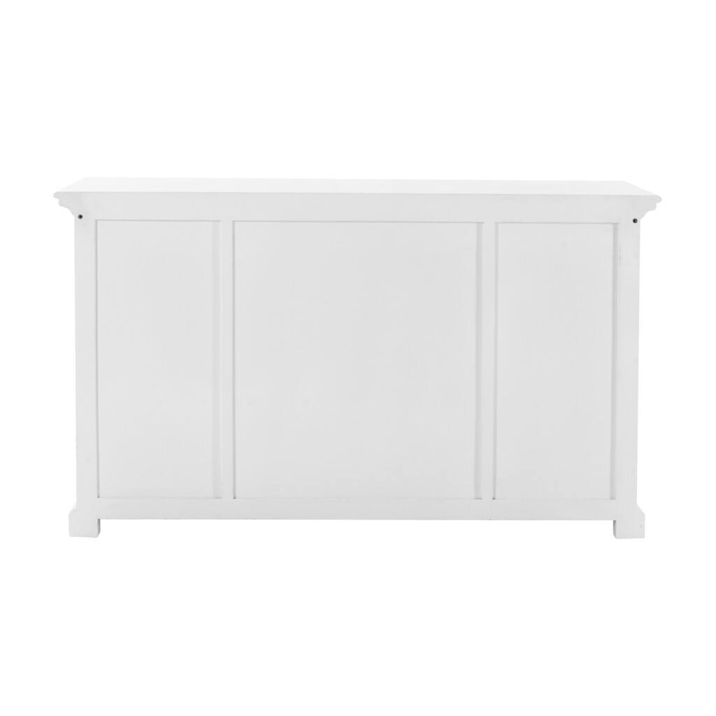 White Accent Cabinet with Glass Doors - 33.46" x 57.09" x 19.69"