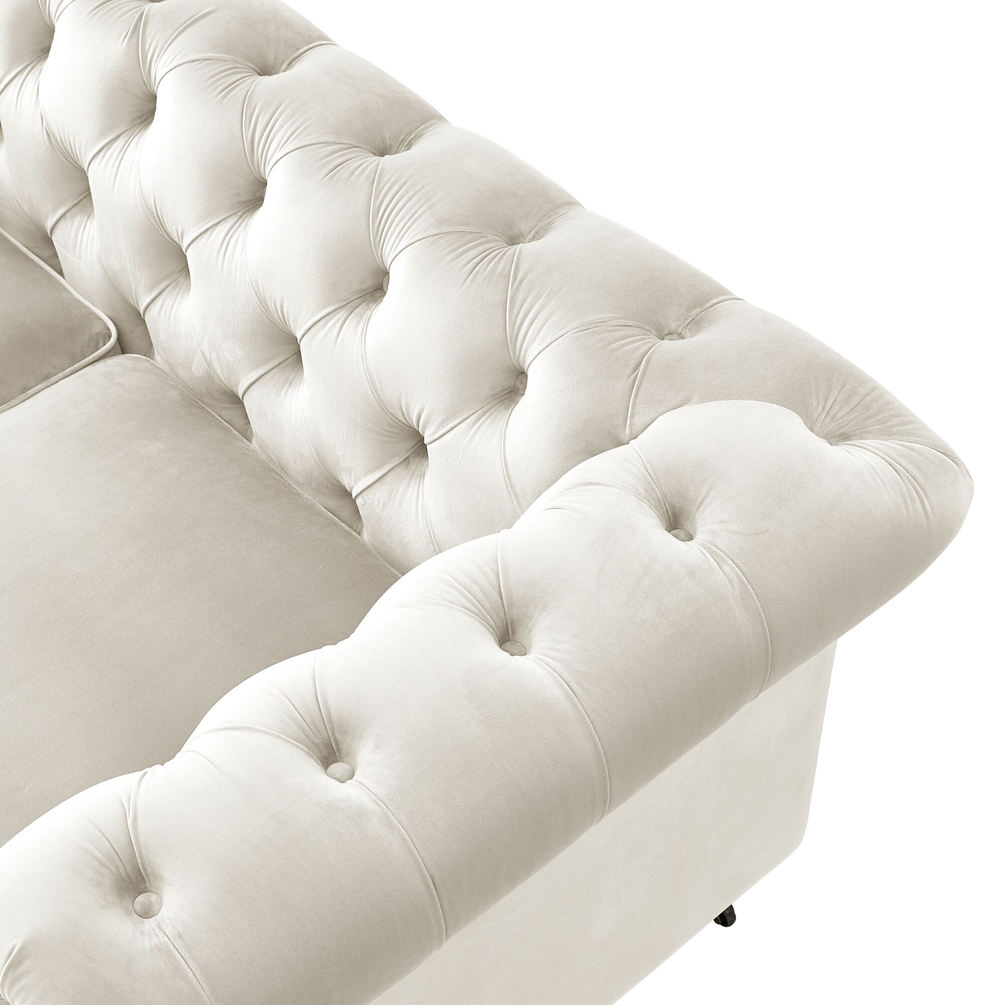 Kaylani Button Tufted Loveseat with Casters - 71L x 33.5W x 30.3H