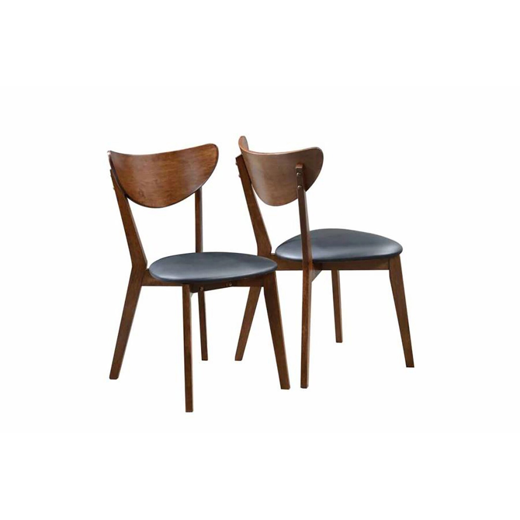 Marvin Mid-Century Modern Faux Leather Dining Chairs (Set of 2)