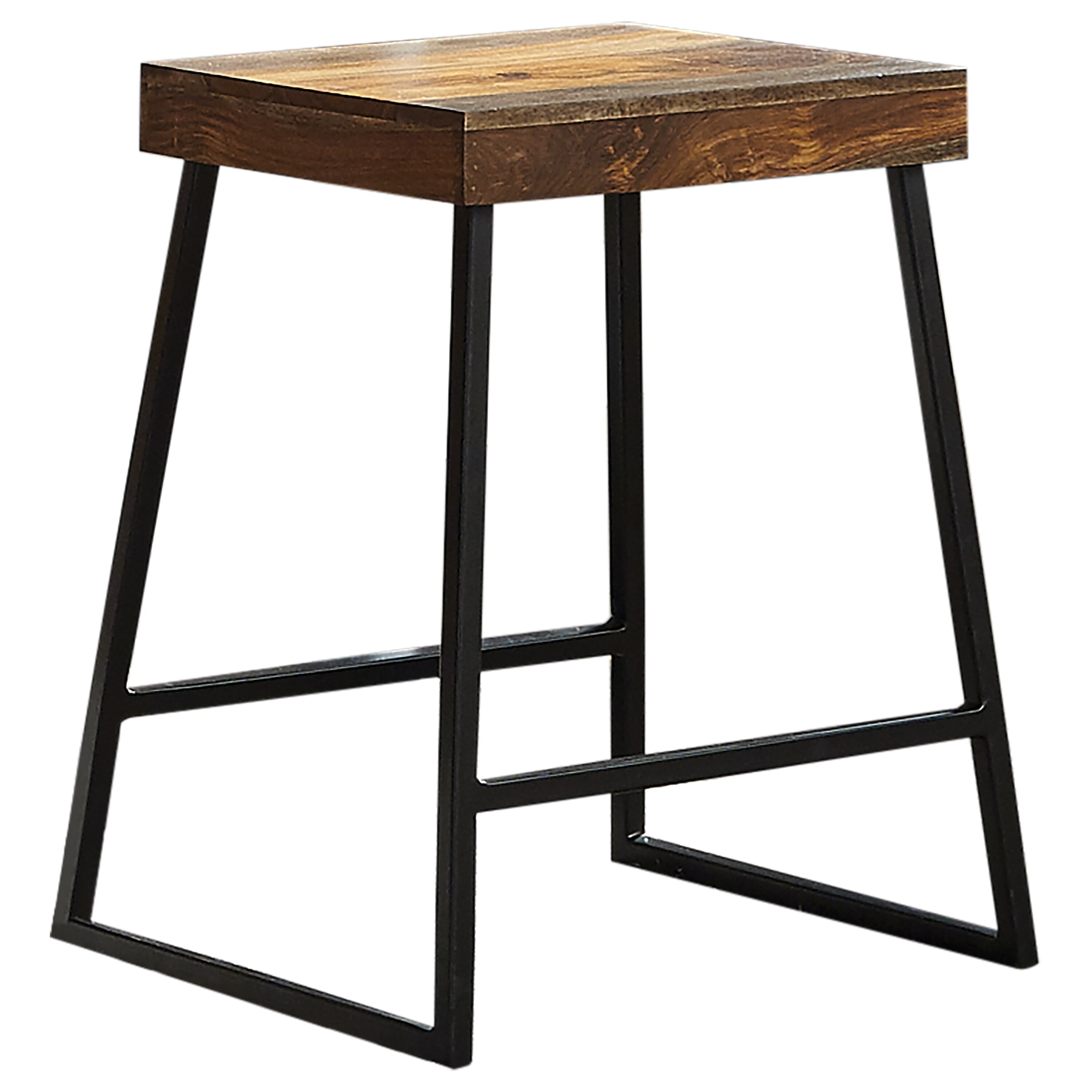 Rustic Plank Design Counter Height Stool