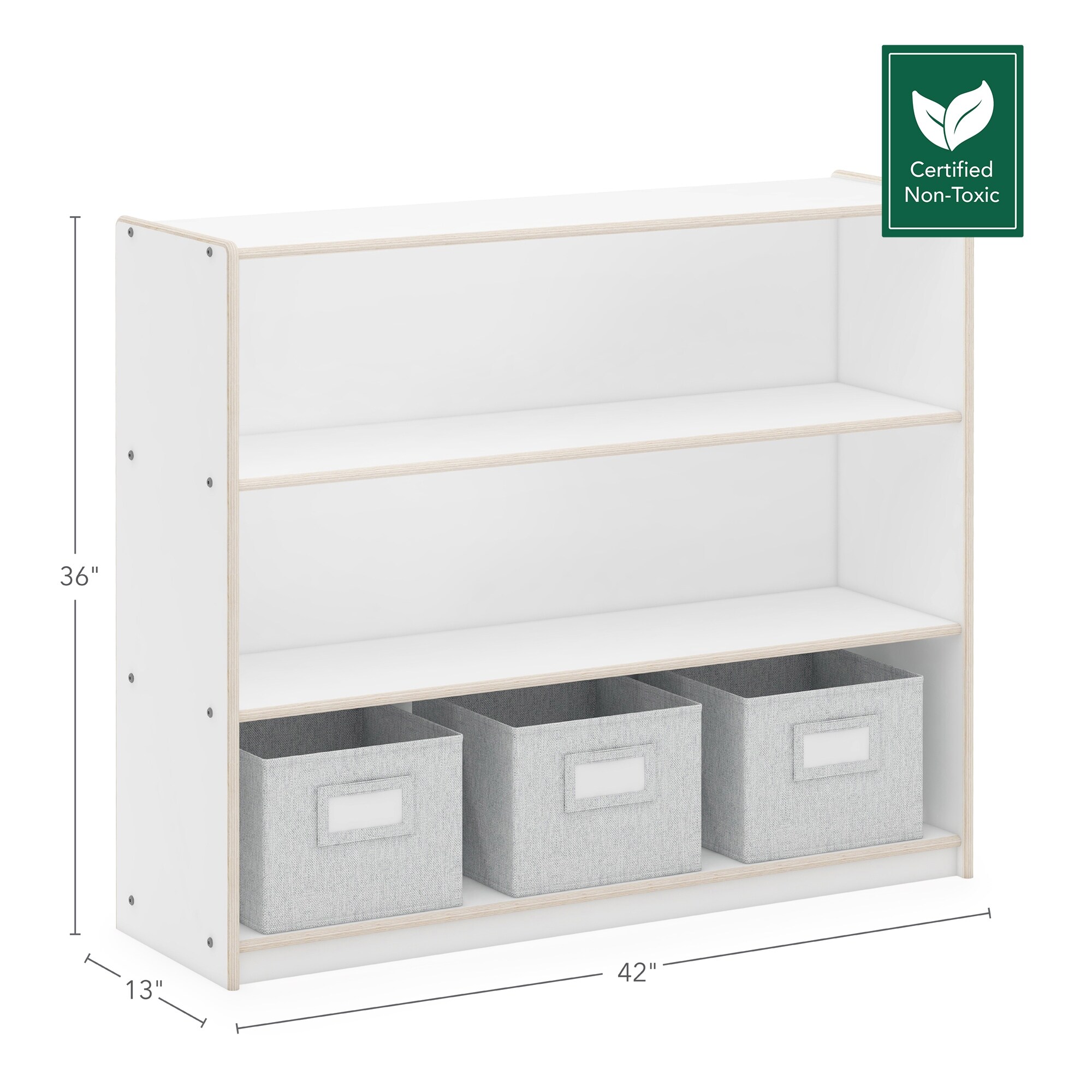 Guidecraft EdQ Essentials Three Shelf Open Storage