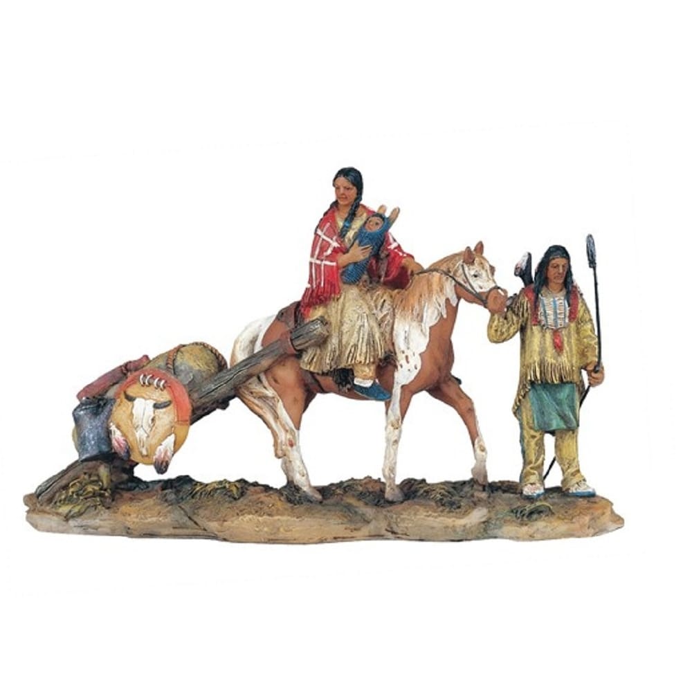 Q-Max 8.5"W Indian Family Statue Native American Decoration Figurine