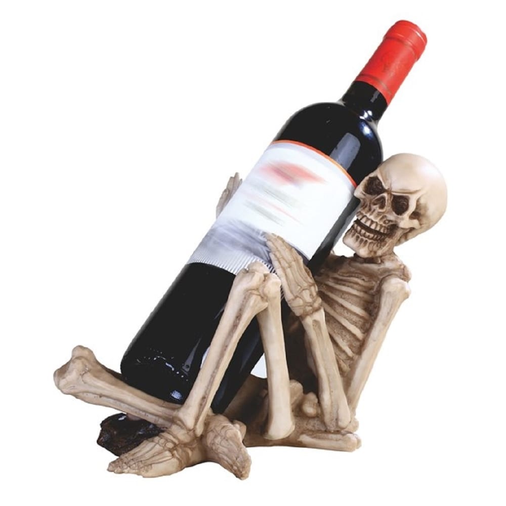 Q-Max 11"W Skeleton Wine Rack Human Bone Bottle Holder Dining Room Decoration Figurine
