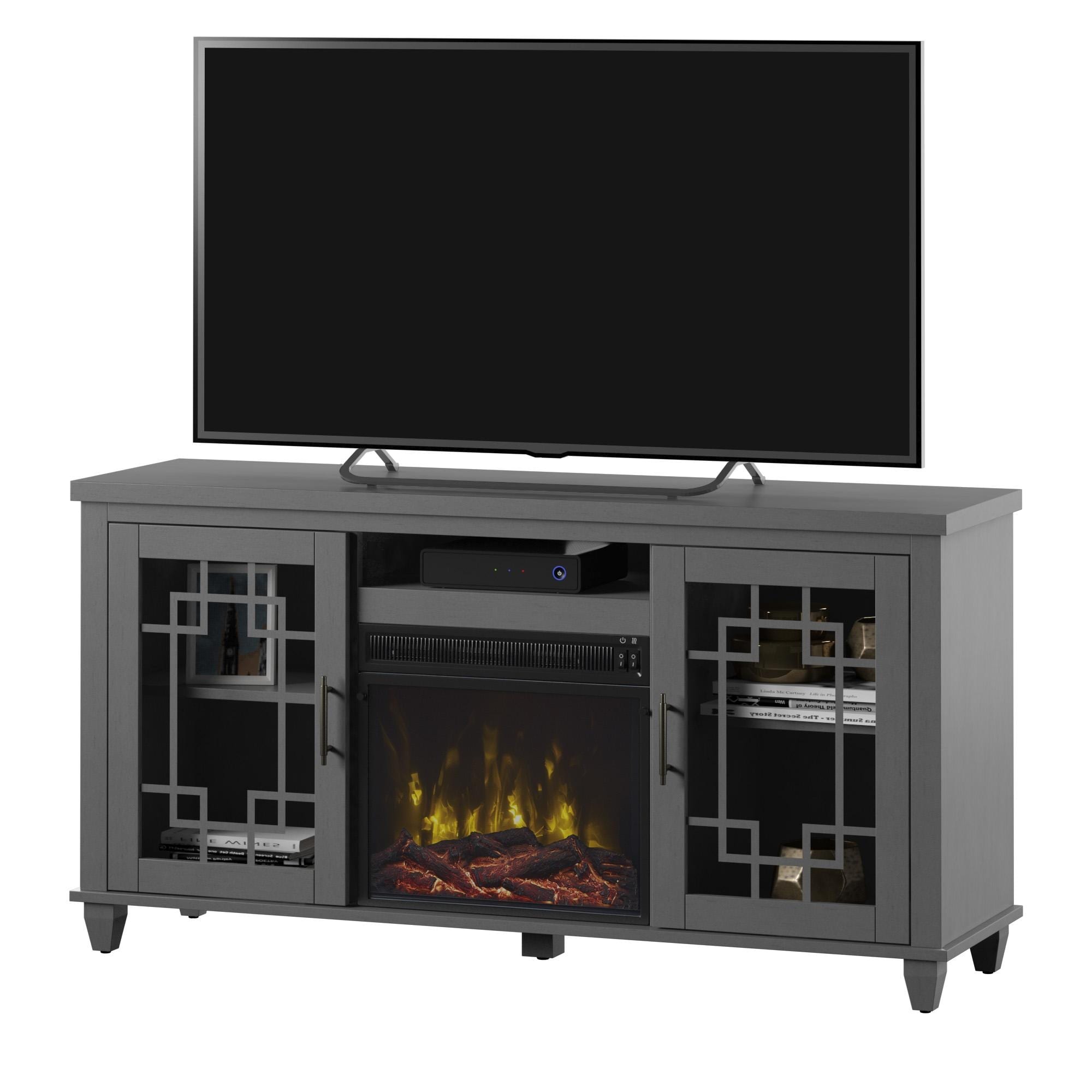 TV Stand for TVs up to 60" with Electric Fireplace - 54.5 " W x 15.5 " D x 28.0 " H