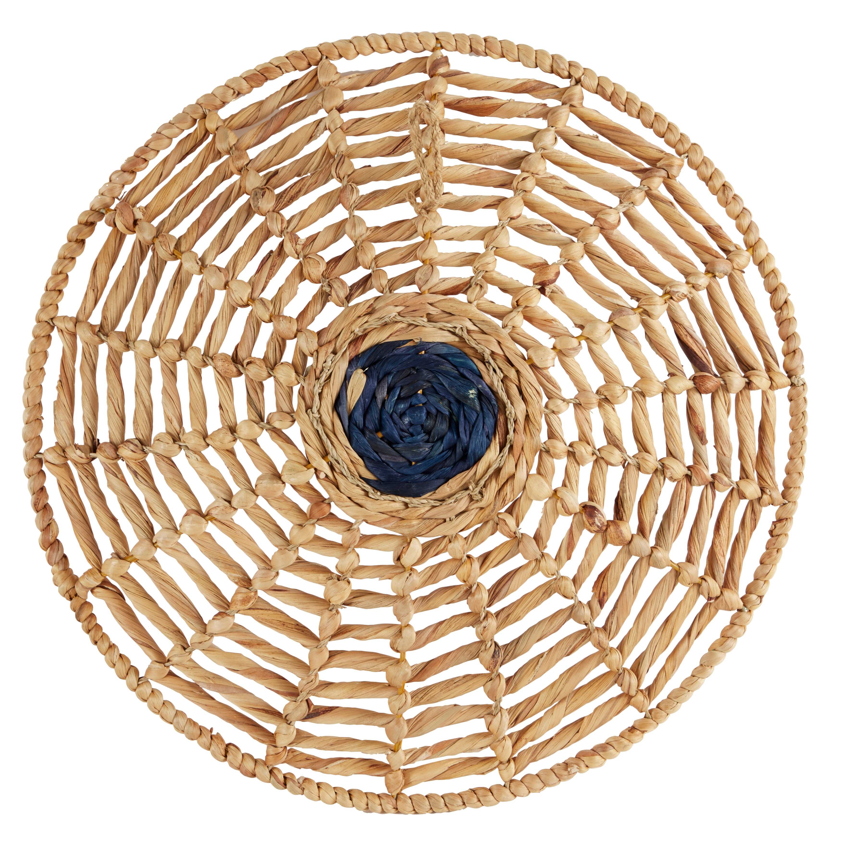 Brown Seagrass Handmade Woven Basket Plate Wall Decor (Set of 3)