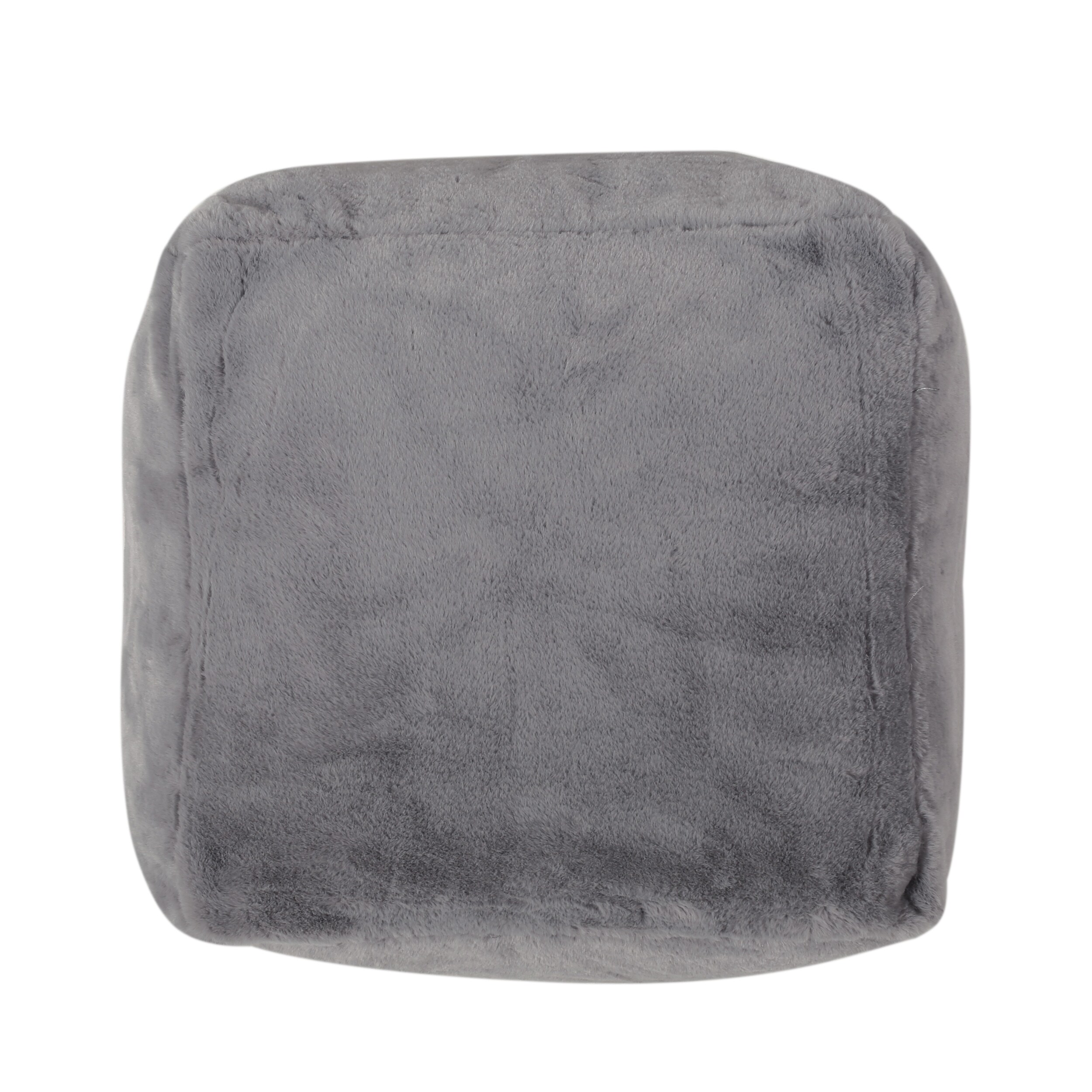 Silkie Faux Fur Cube Pouf by Christopher Knight Home