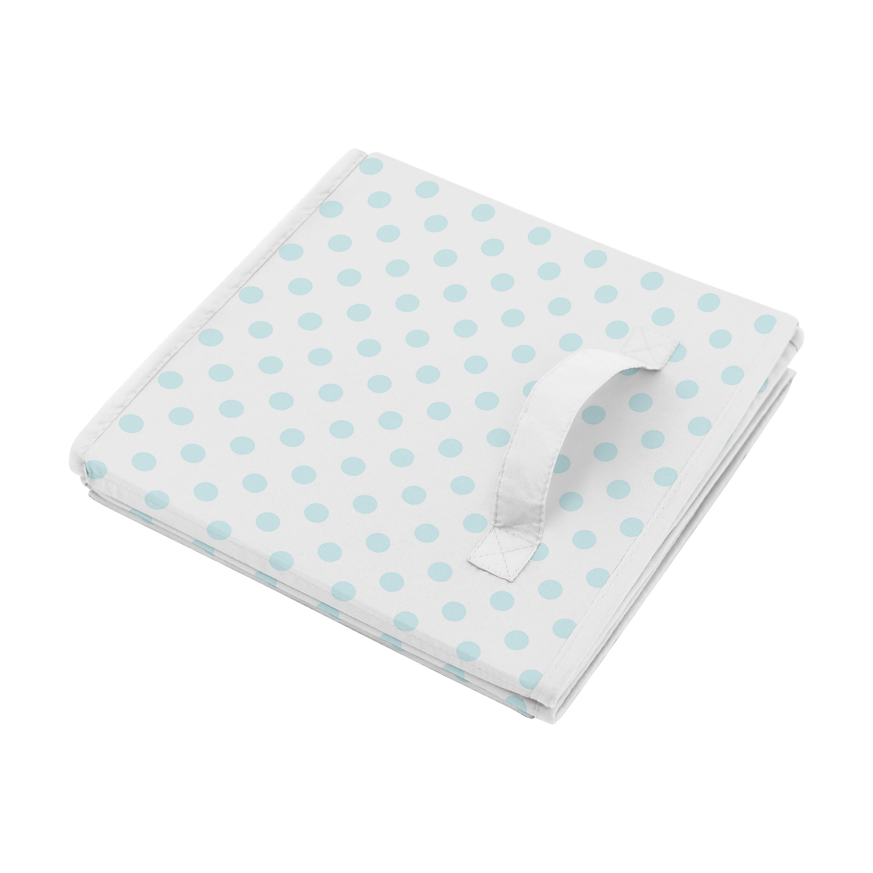 Blue and White Polka Dot Collection Foldable Fabric Storage Bins - for the Watercolor Floral Shabby Chic Collection