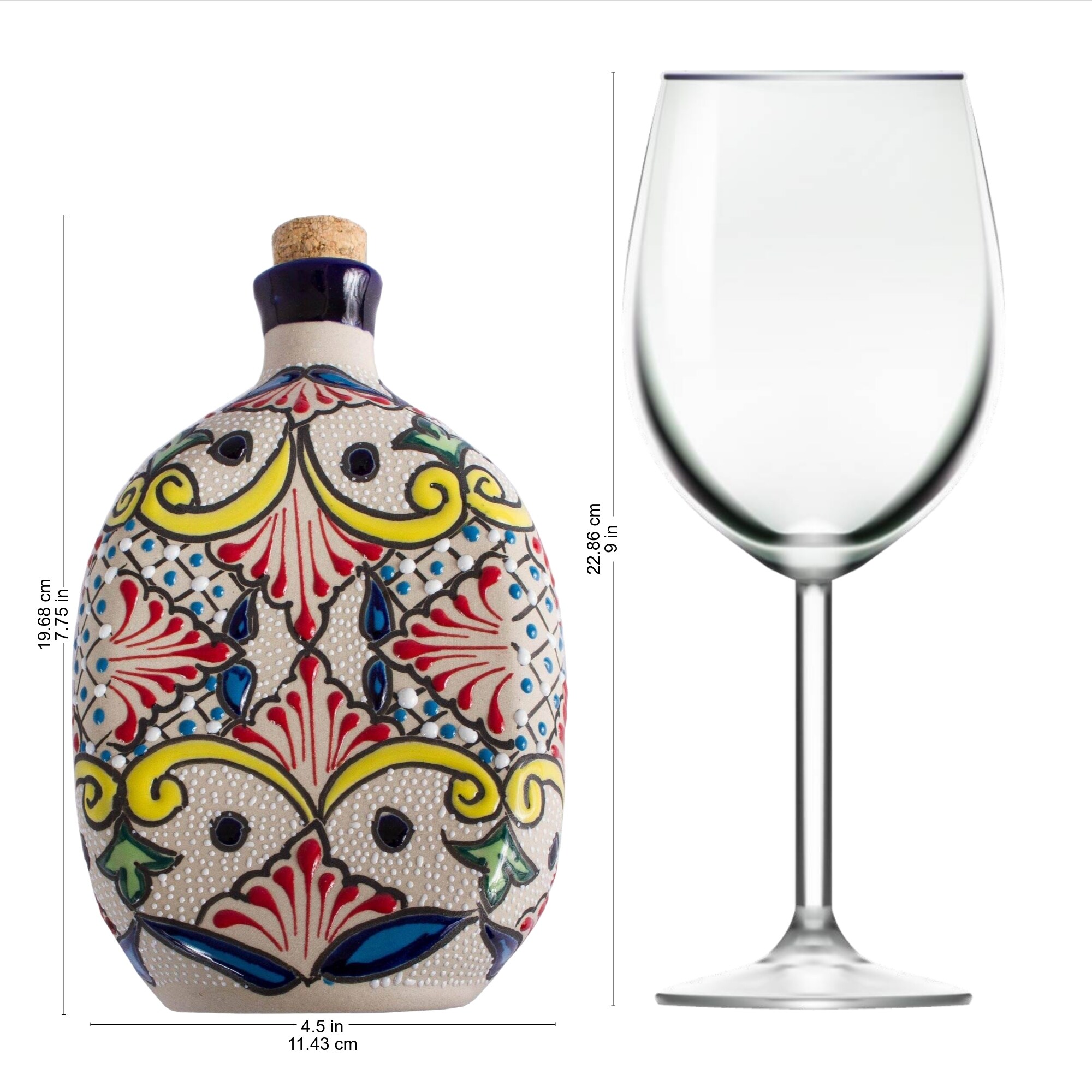 NOVICA Artisan Handblown Ceramic Tequila Set Mexican Multicolor Drinkware Shot Glasses 'Talavera Beverage'(Set of 5)