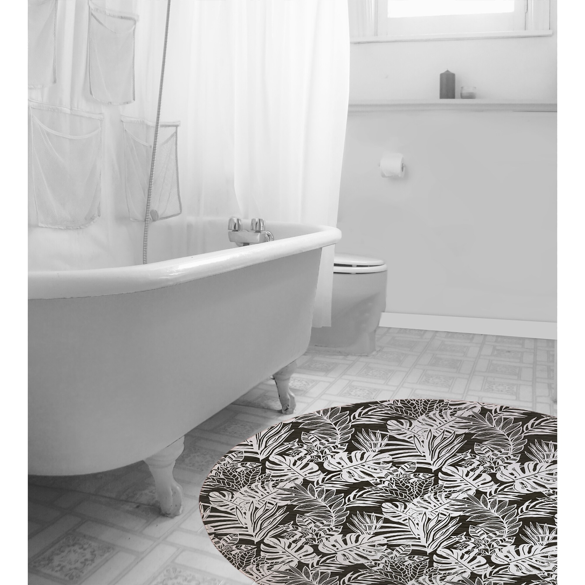 TROPIC BLACK Bath Rug By Kavka Designs