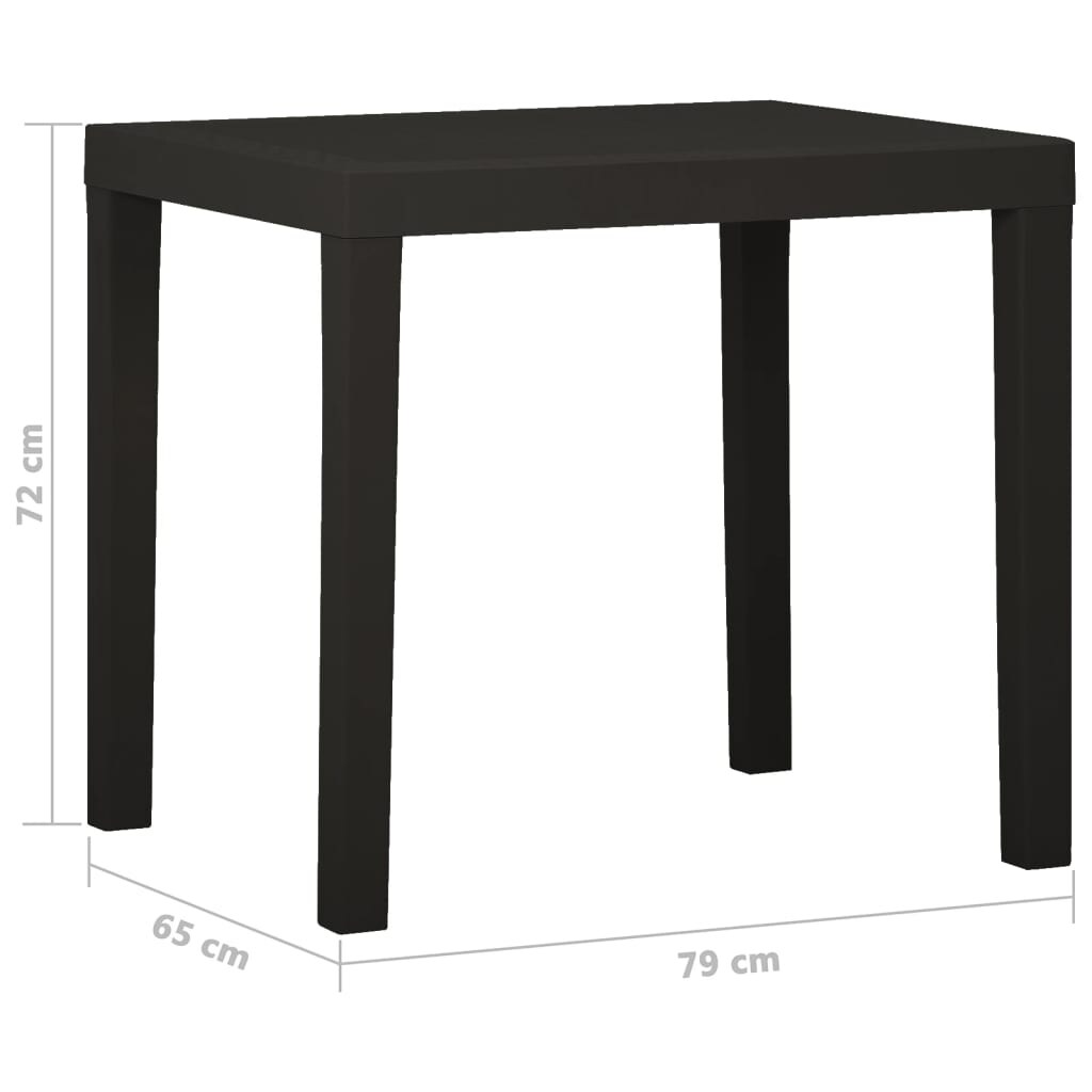 vidaXL Patio Table Anthracite 31.1"x25.6"x28.3" Plastic