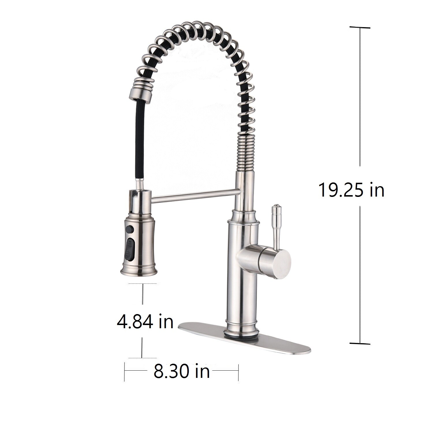 Touch Kitchen Faucet with Pull Down Sprayer, Brushed Nickel - Total Height : 19.25 Inches