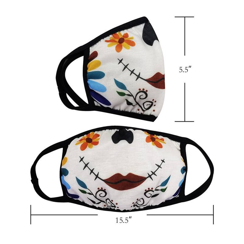 Halloween Scary Funny Lovely Soft Reusable Cloth Face Masks Set - 15.5*5.5