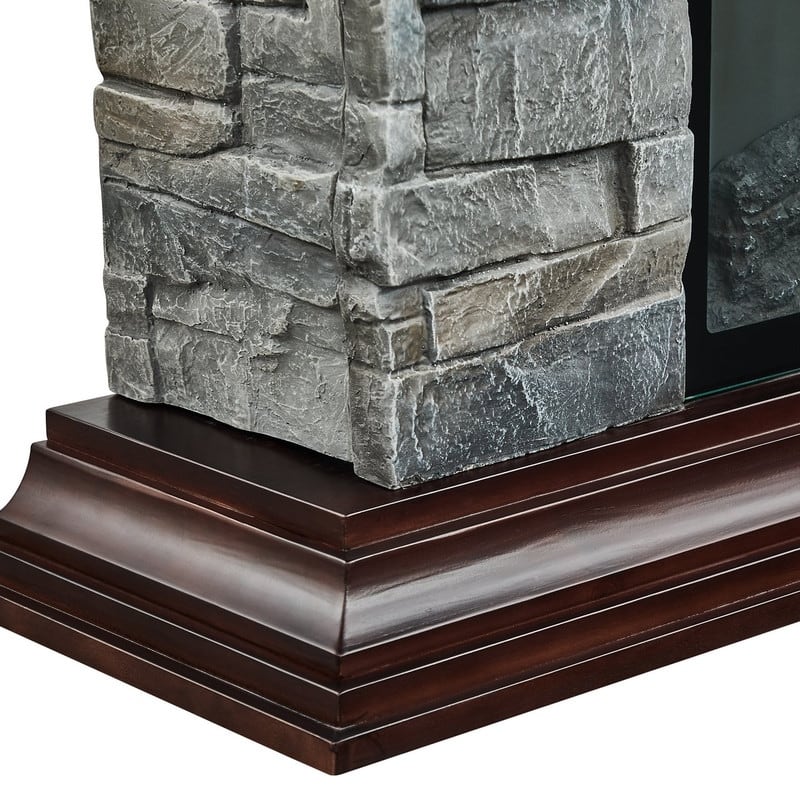 40 in. Faux Stone Freestanding Electric Fireplace