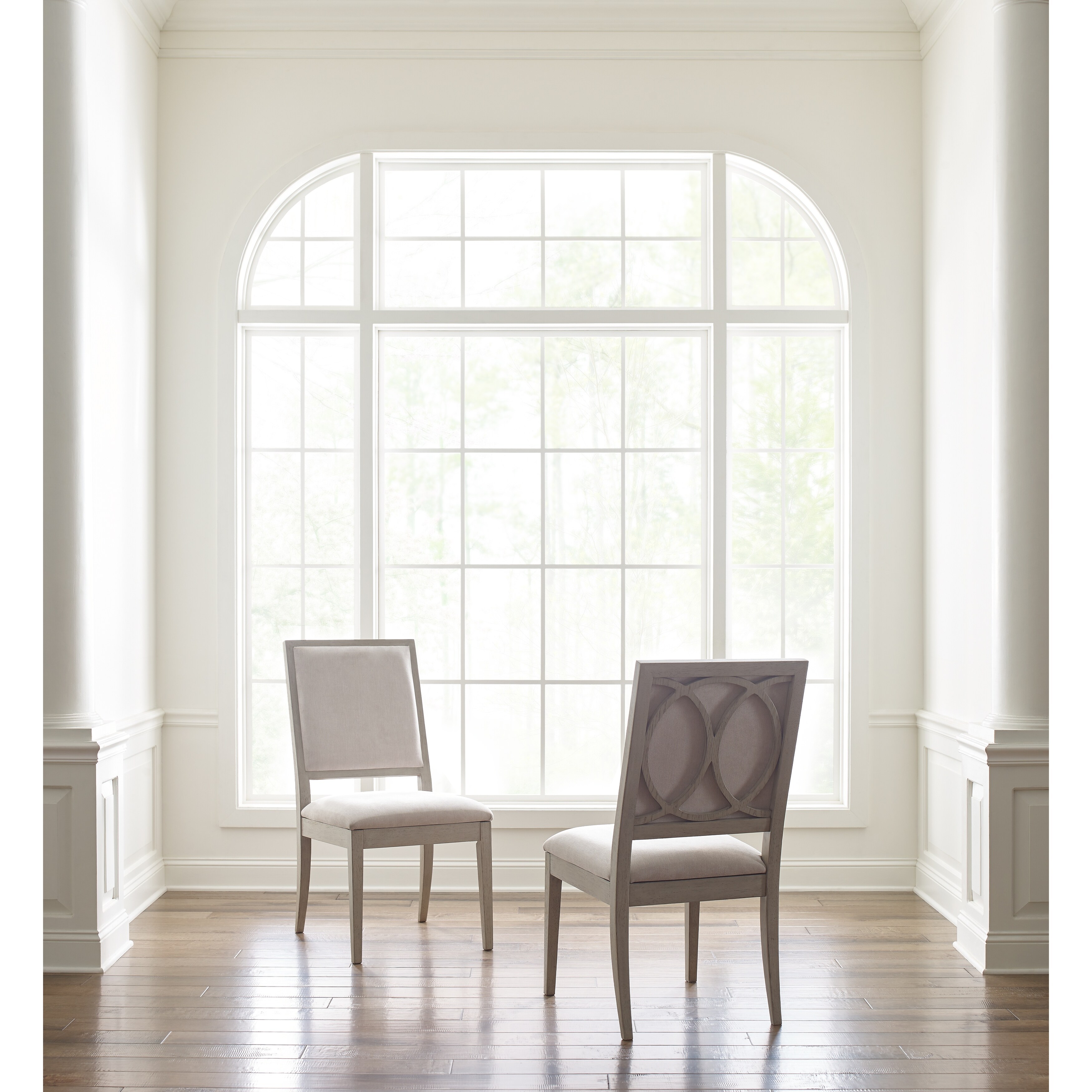 Cinema by Rachael Ray Upholstered Side Chair in Shadow Grey Finish Wood (Set of 2)