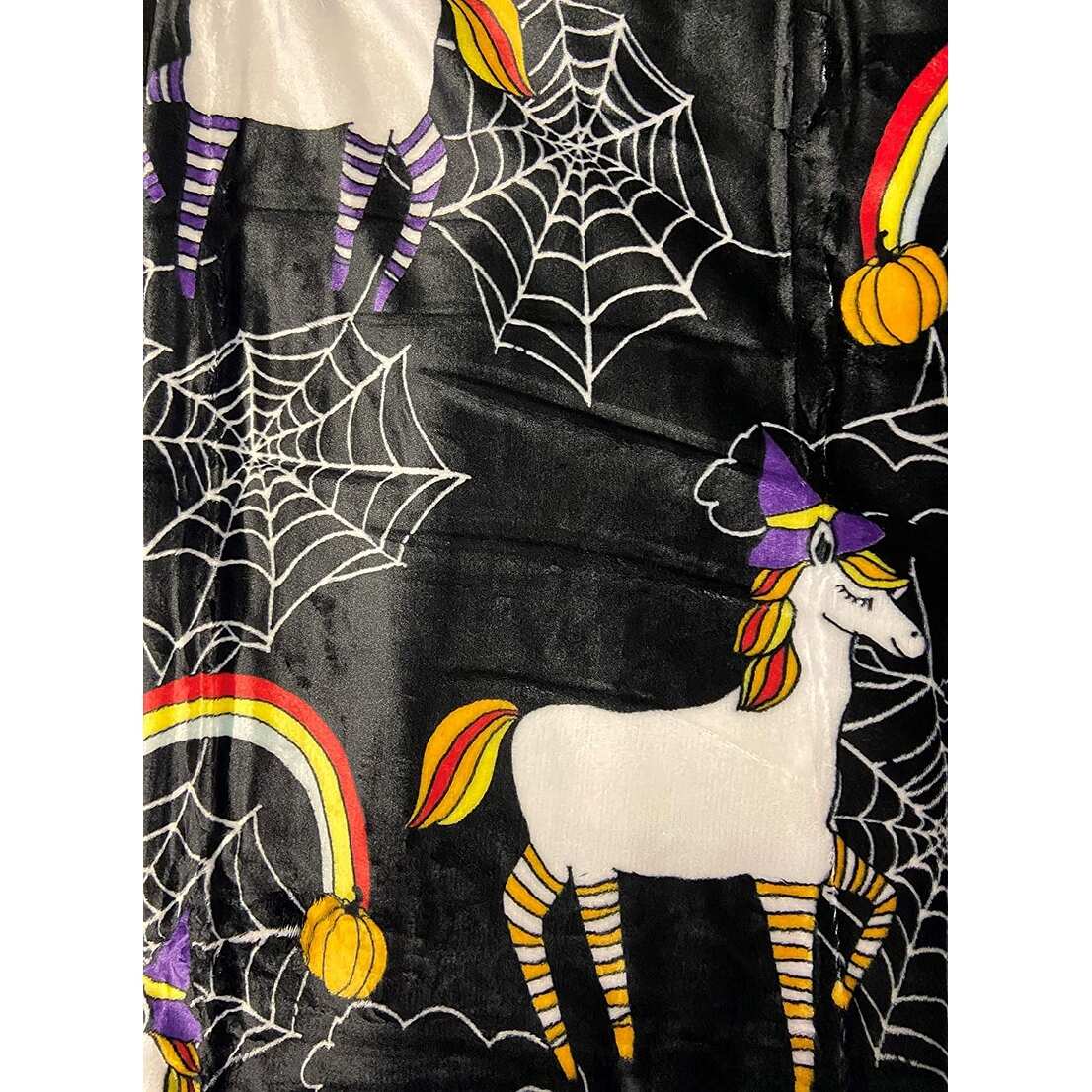 Happy Halloween Microplush Throw Blanket (50" x 60") - Halloween Unicorns…